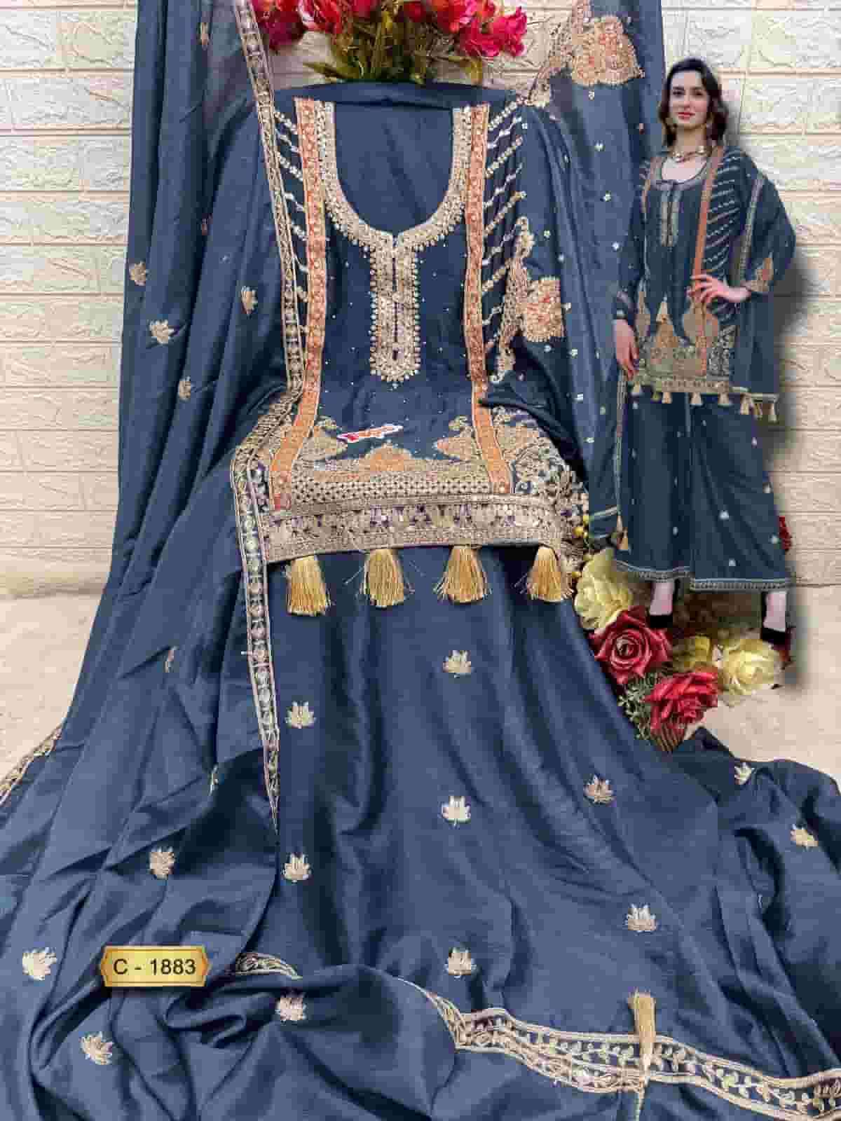Fepic C 1883 A Pakistani Style Designer Embroidered Suit Ensemble view 2