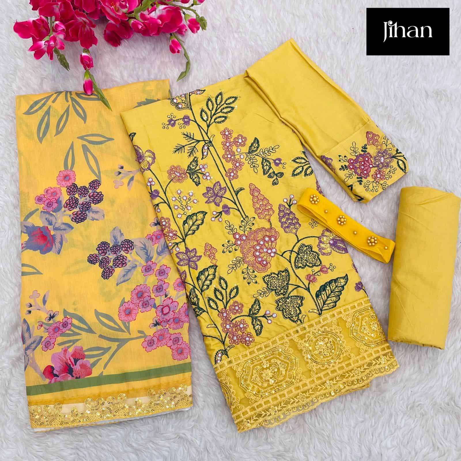 Jihan Maria B 3452 Colors Exclusive Latest Fancy Embroidered Cotton Dress Collection view 7