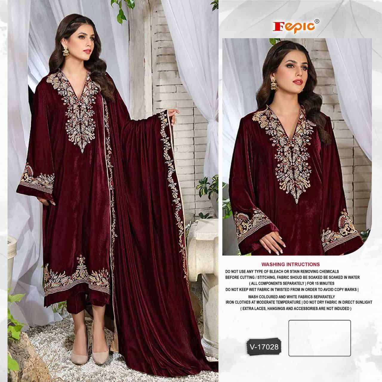 Fepic Rosemeen Velvet Embroidered Suit view 3