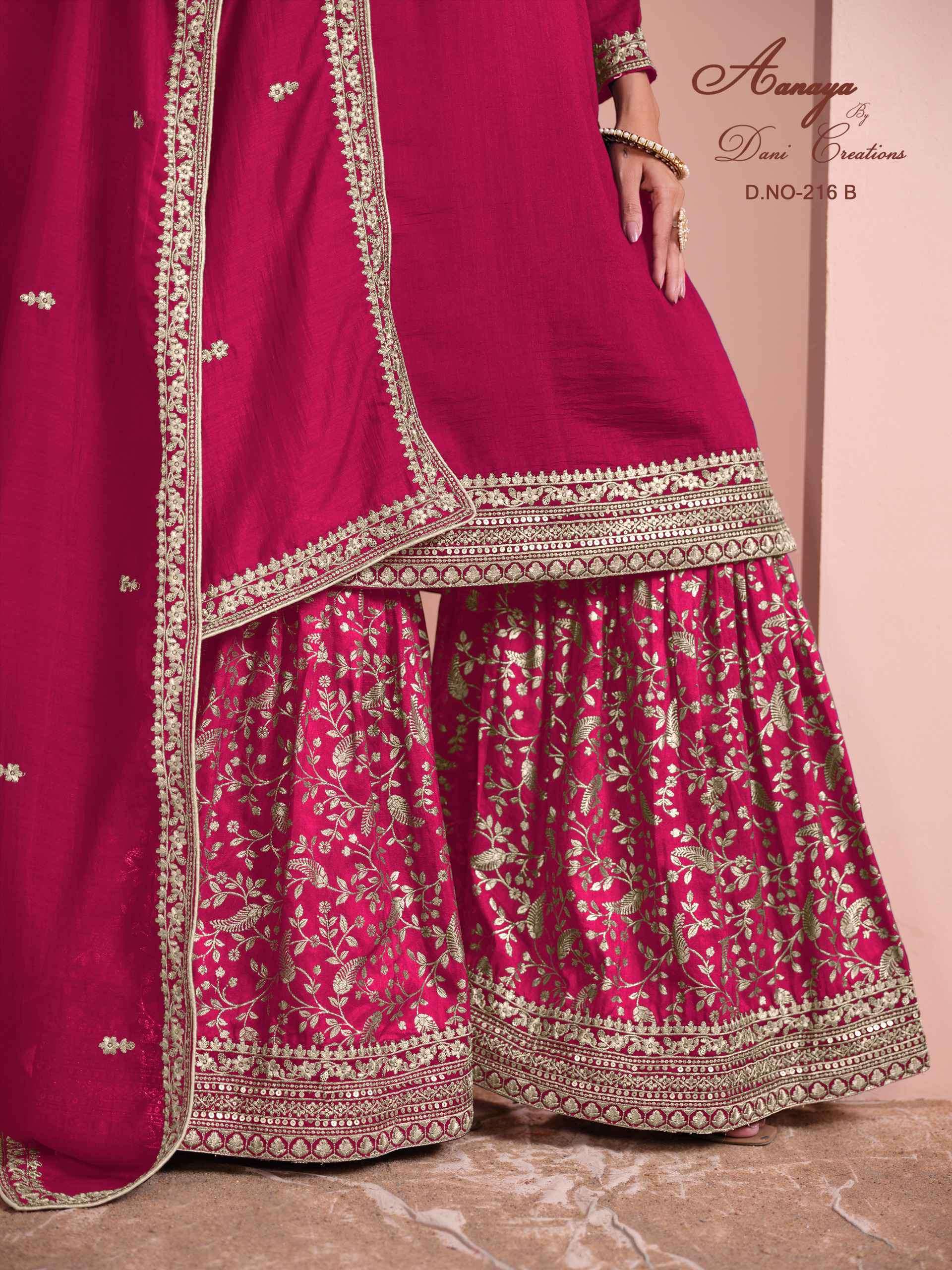 Aanaya Vol 216 Art Silk Wedding Salwar Suit view 4