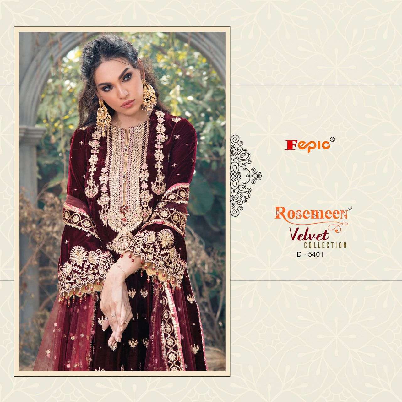 Fepic Rosemeen Embroidered Velvet Pakistani Suit
