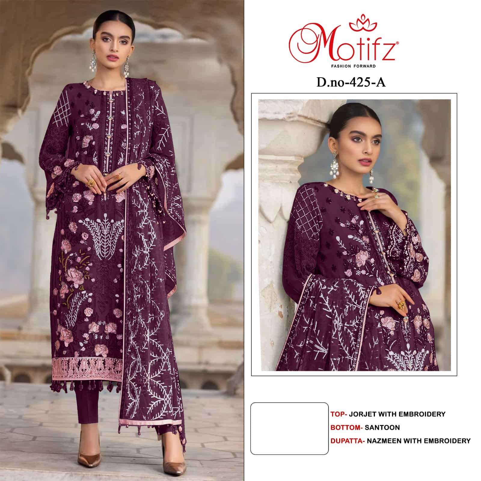 Motifz 425 Colors Festive Wear Style Designer Pakistani Salwar Suit Wholesalers view 4