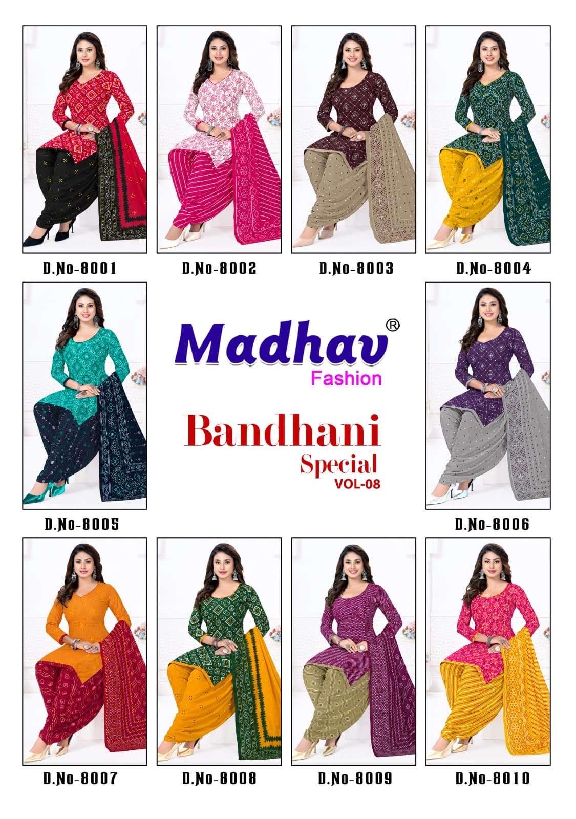 Madhav Fashion Bandhani Special Vol 8 Unstitch Cotton Bandhani Dress view 12