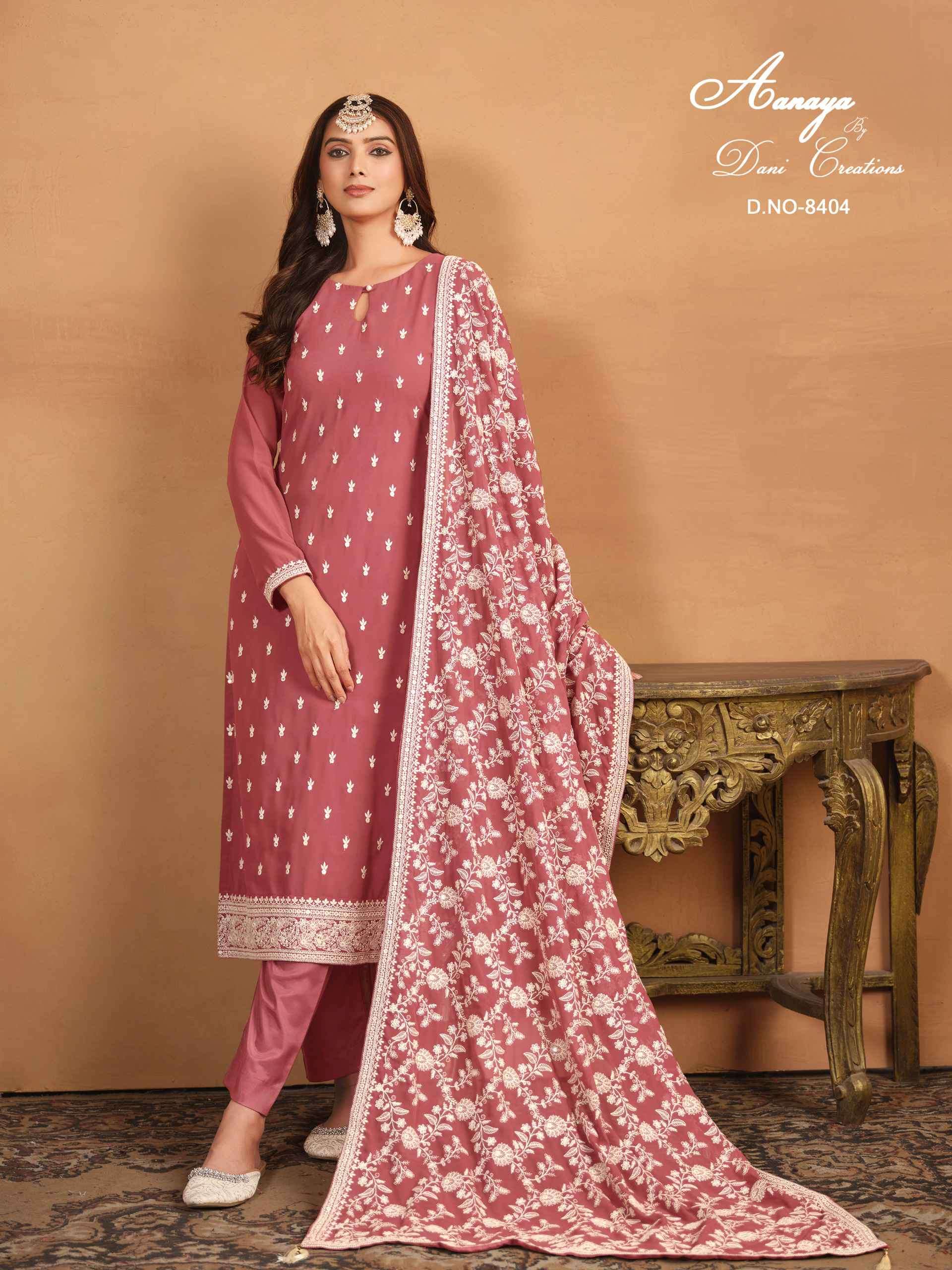 Aanaya Vol 184 8401 To 8404 Straight Style Designer Georgette Suit view 7