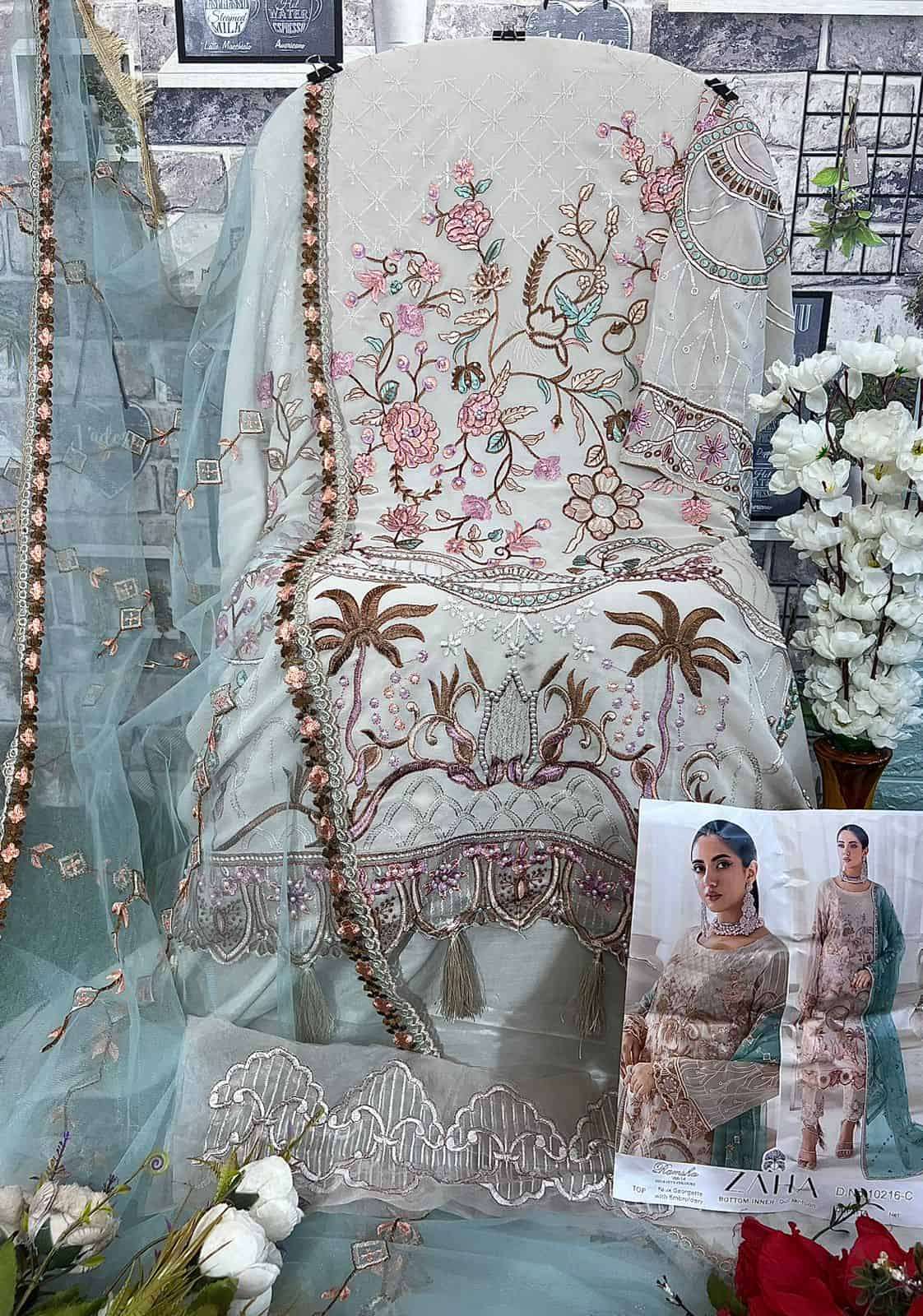 Zaha Ramsha Vol 14 10216 Hits Colors Pakistani Festive Wear Designer Suit Exporters view 8