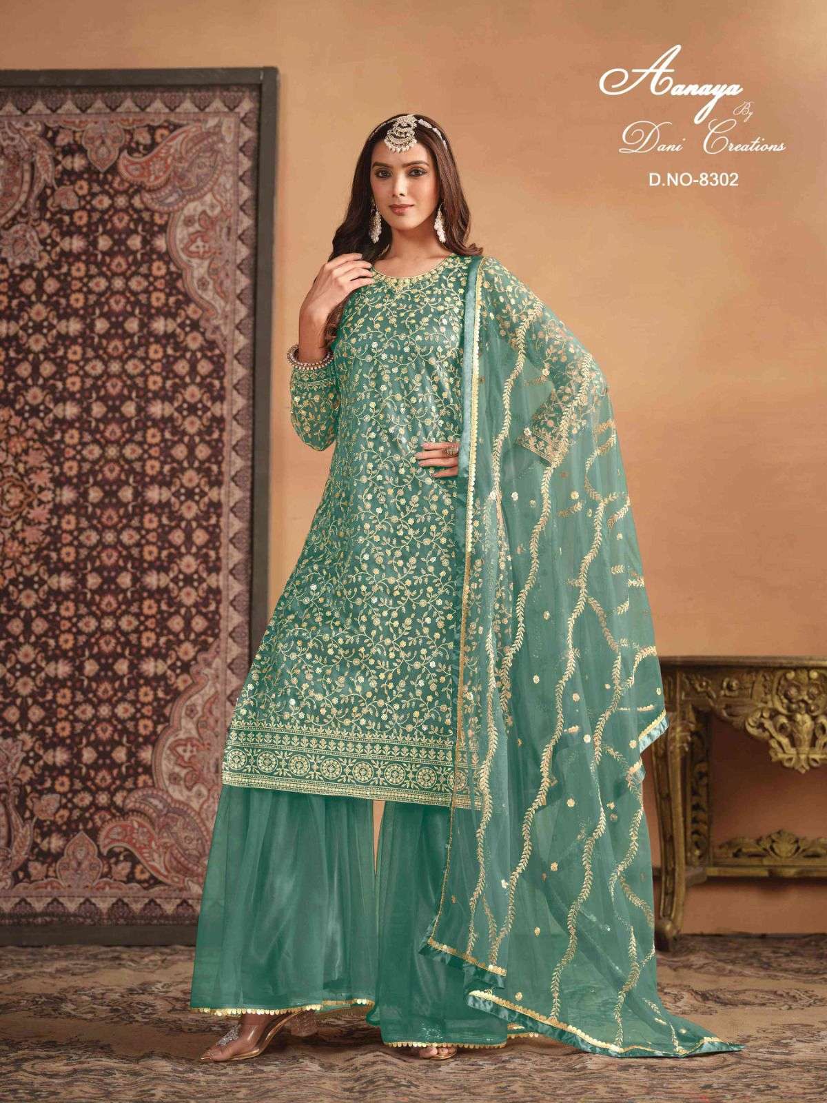 Aanaya Vol 183 8301 To 8304 Embroidered Net Designer Suit Buy view 2