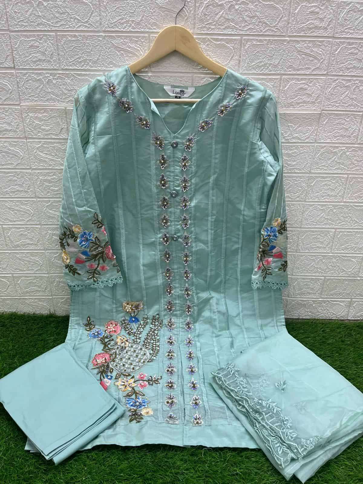 Laxuria Trendz Designer Organza Readymade Dress view 4