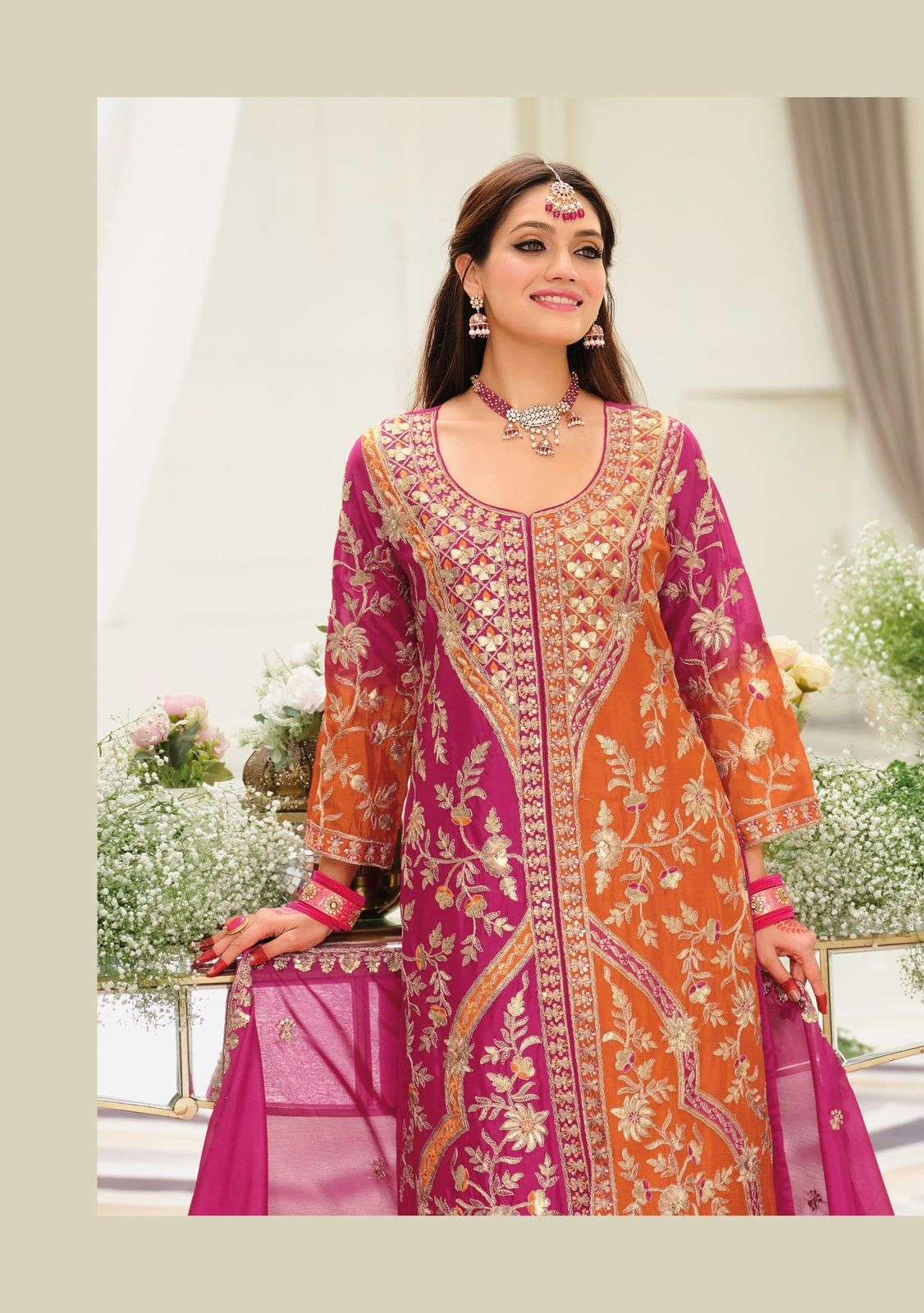Eba Lifestyle Vihara Readymade 3 Piece Designer Palazzo Suit view 4