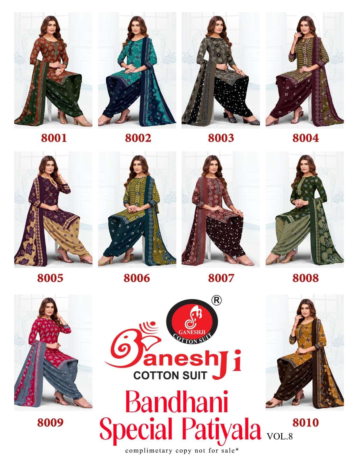 Ganeshji Bandhani Special Patiyala Vol 8 Patiyala Print Cotton Dress Material view 14