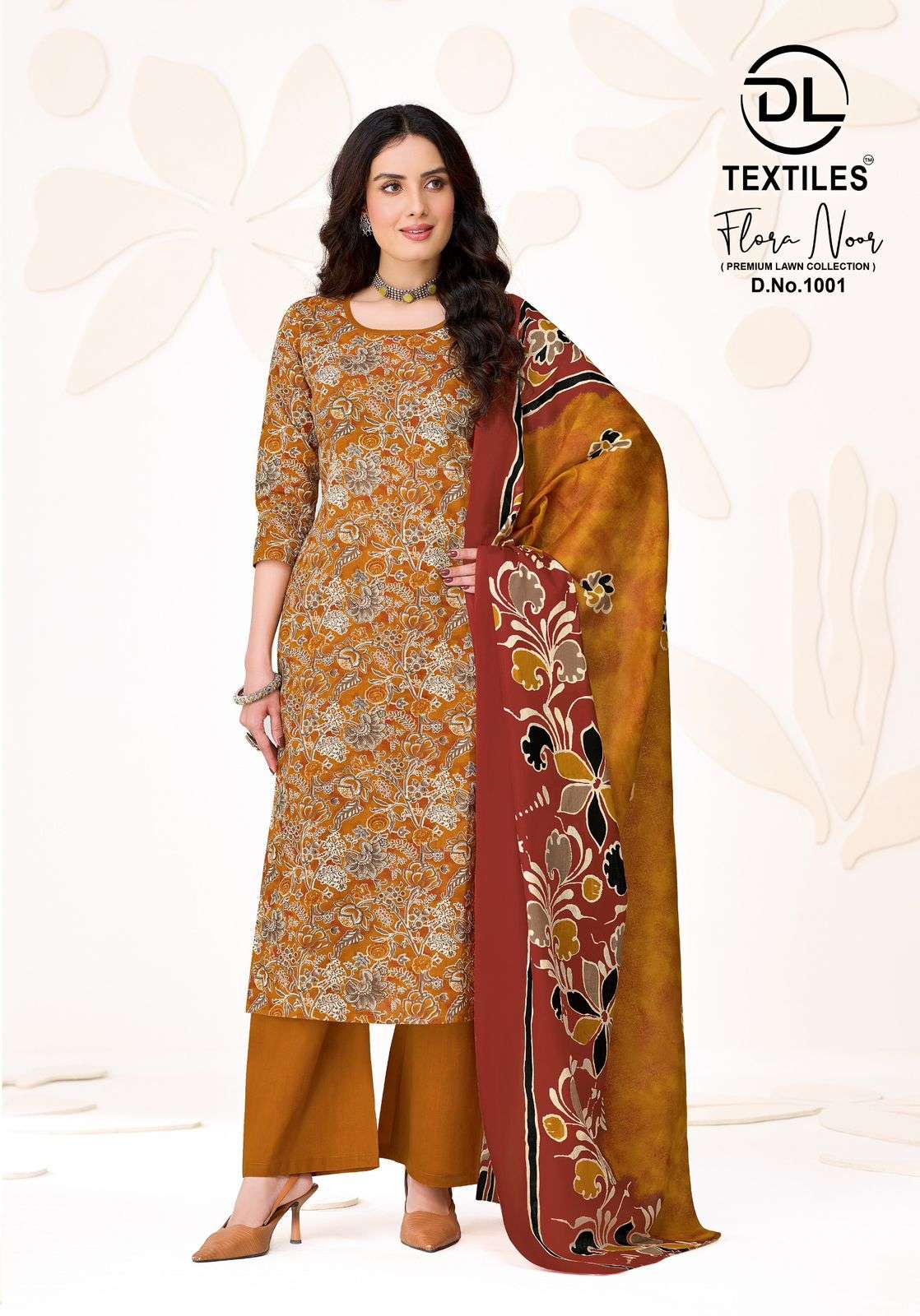 Flora Noor Premium Lawn Cotton Unstitched Suit view 6