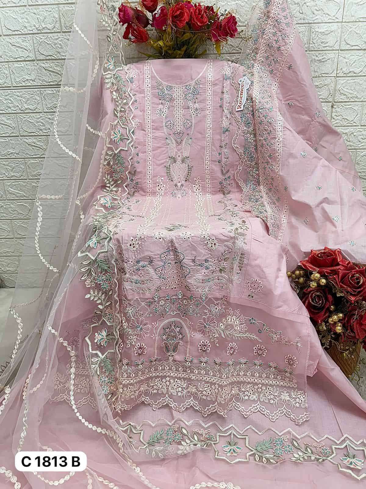 Fepic C 1813 Colors Latest exclusive Designer Cotton Embroidered Dress Collection view 6