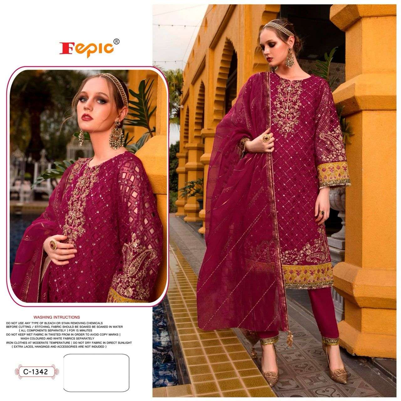 Fepic C 1342 Colors Straight Style Pakistani Suit Festive Collection view 2