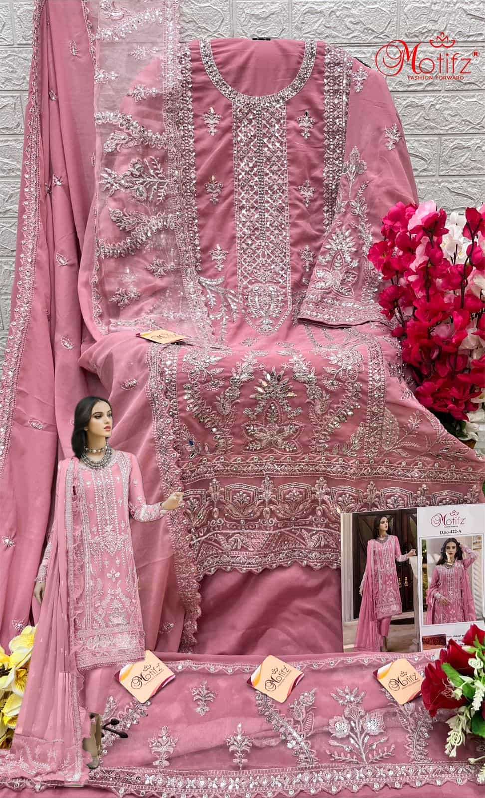 Motifz 422 A Festive Wear Style Designer Pakistani Salwar Suit Exporter view 2