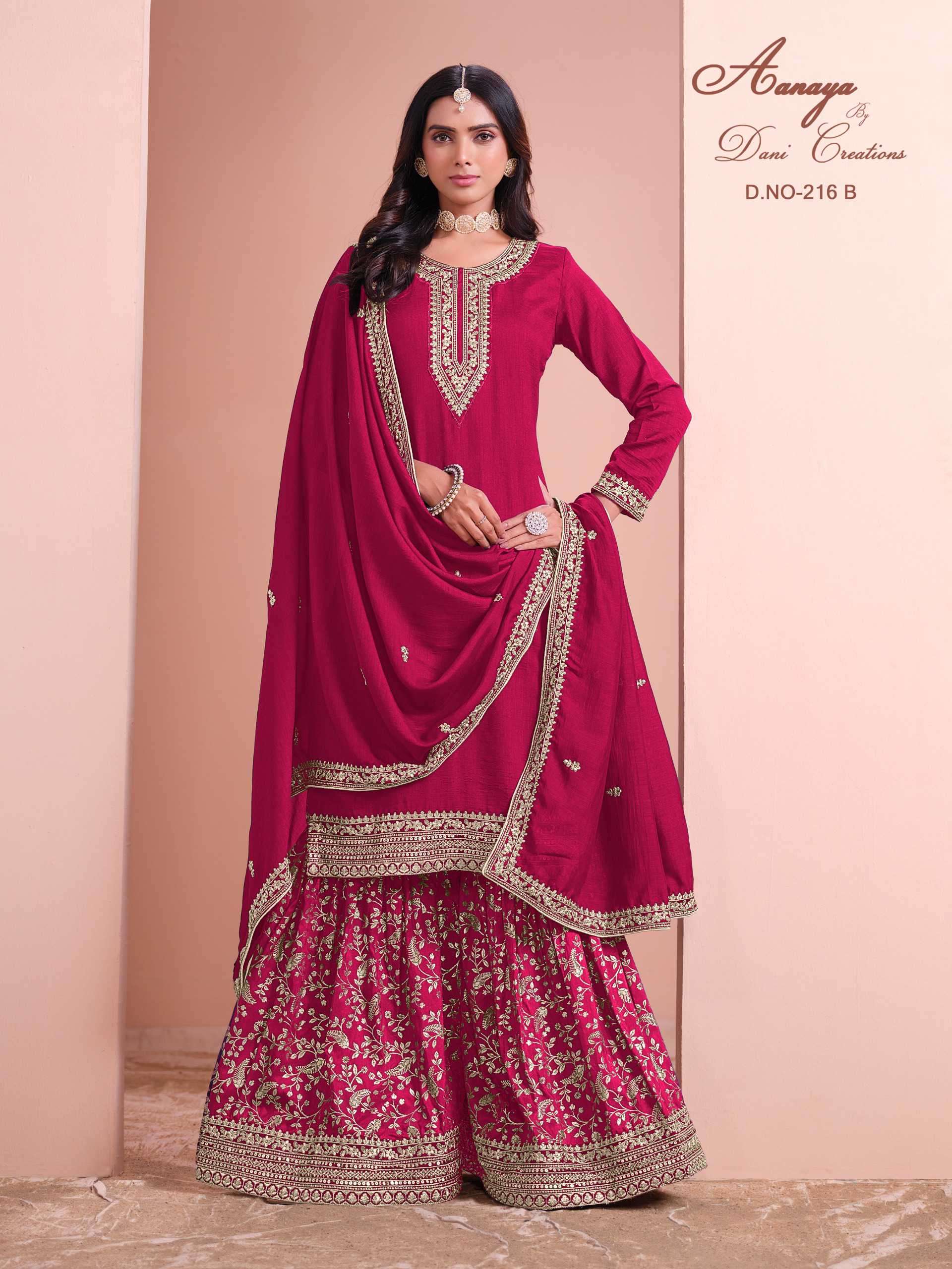 Aanaya Vol 216 Art Silk Wedding Salwar Suit view 3