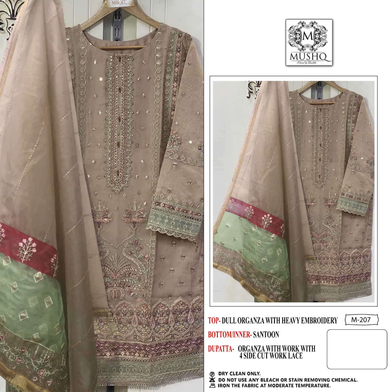 Mushq M-207 Organza Embroidered Salwar Suit view 3