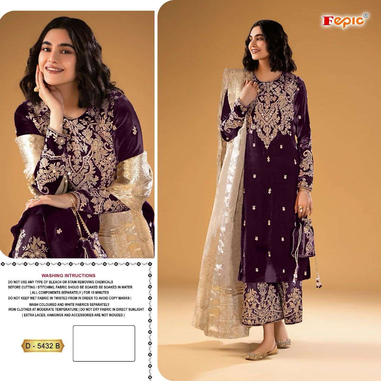 Fepic D 5432 Colors Wedding Wear Pakistani Designer Dress Wholesalers view 2