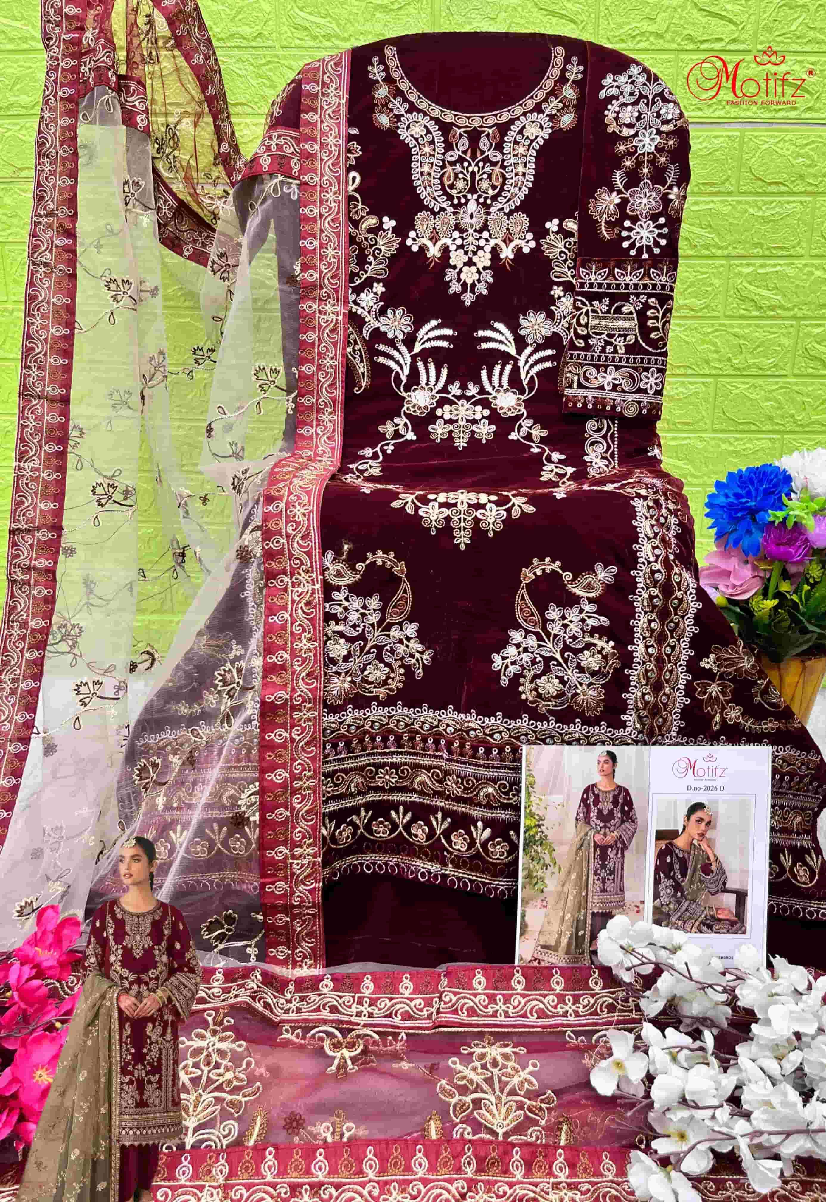Motifz 2026 Colors Exclusive Designer Style Pakistani Velvet Salwar Suit Wholesalers view 7