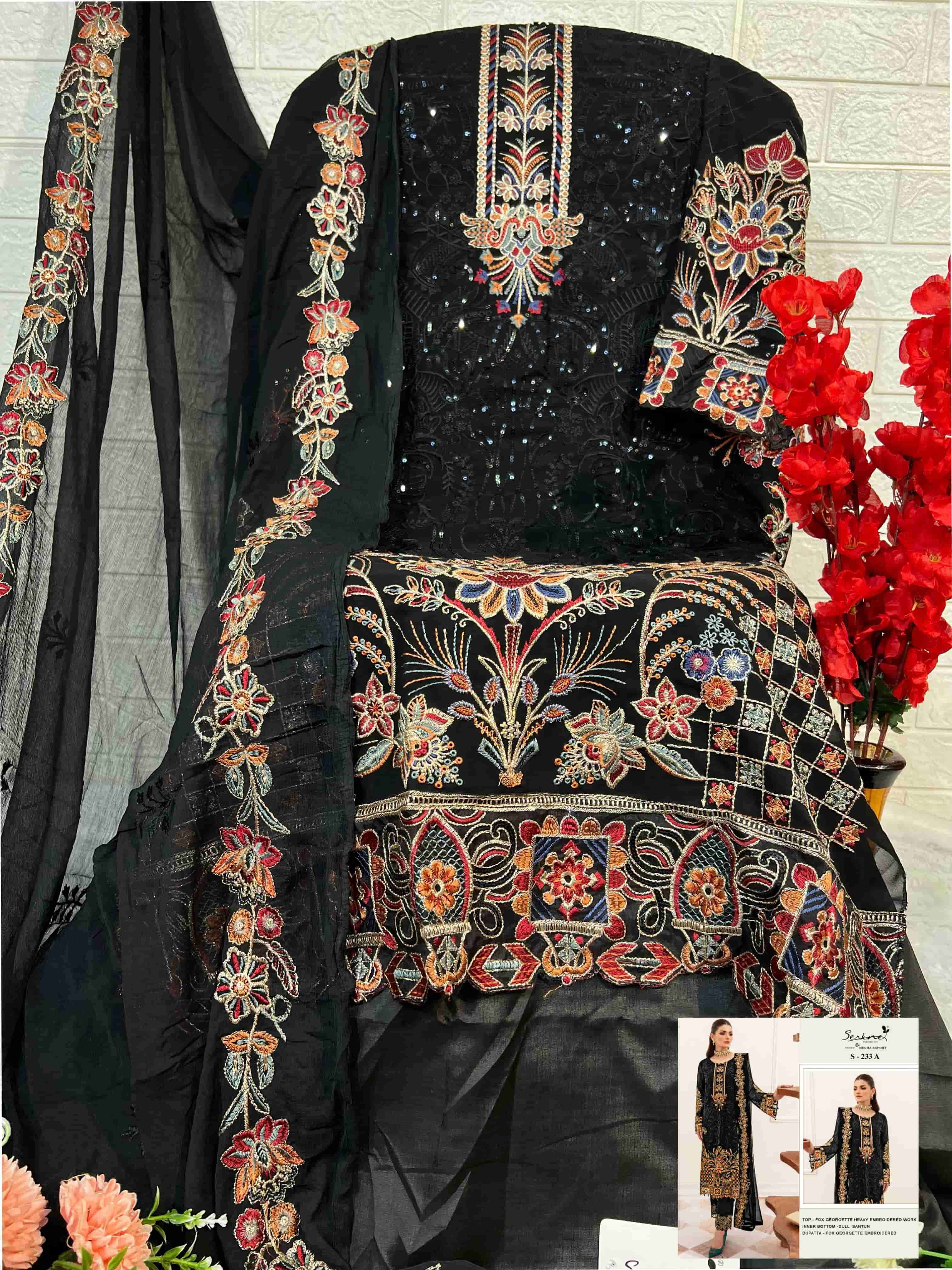 Megha Exports S 233 Colors Fancy Latest Designer Georgette Embroidered Suit Exporters view 6