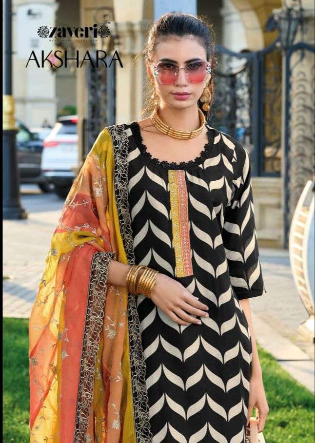 Zaveri Akshara Readymade Muslin 3 Piece Suit view 3