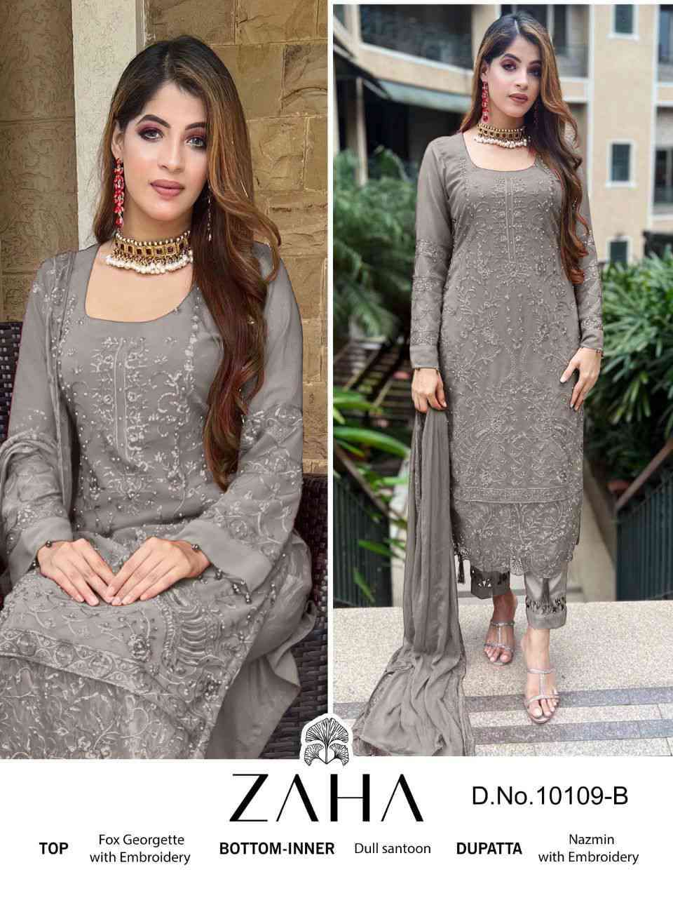 Zaha Saadia Vol 1 Heavy Work Pakistani Salwar Suit view 5