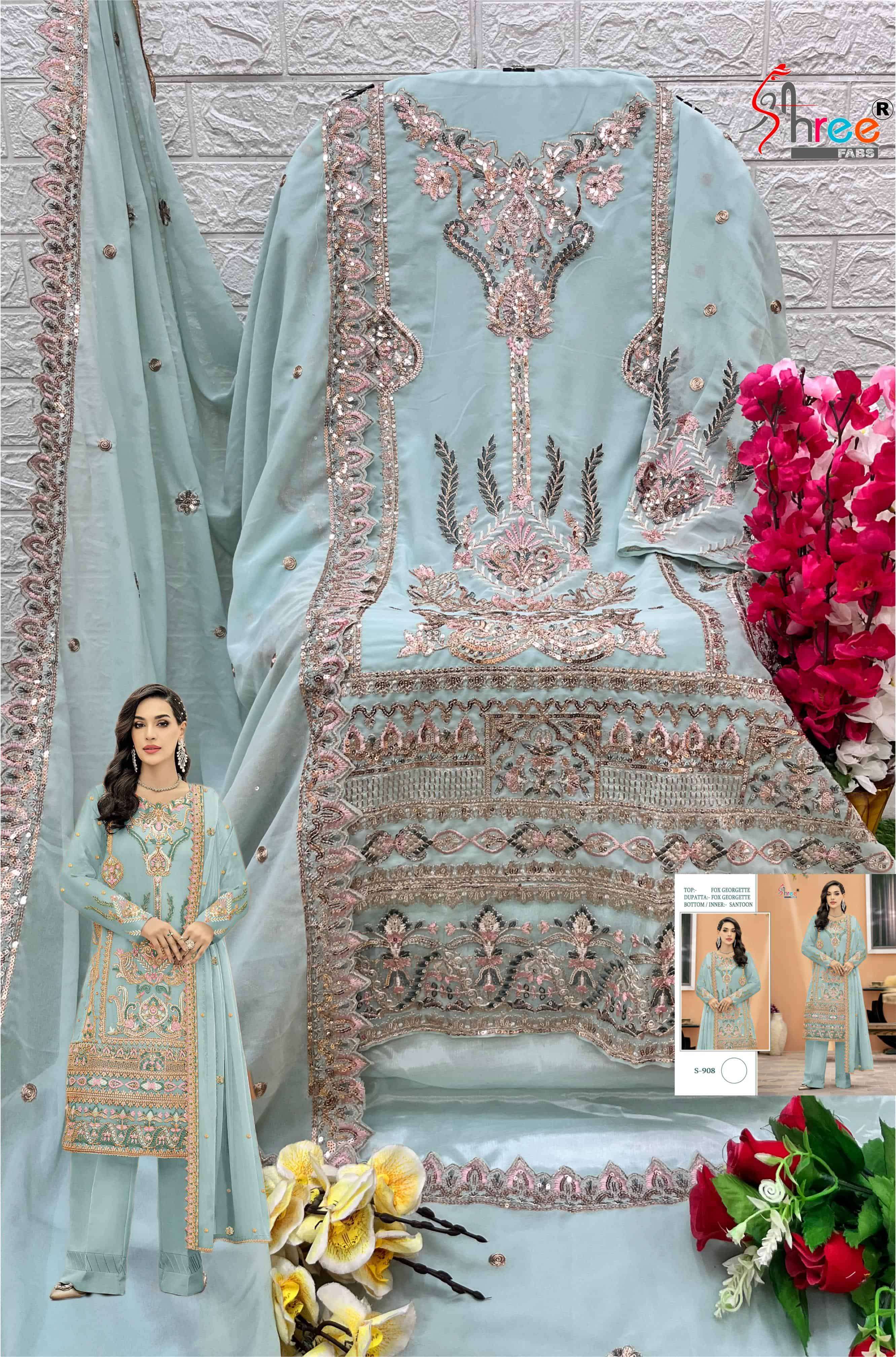 Shree Fabs S 908 Colors Pakistani Festive Wear Style Latest Designer Suit Wholesalers view 7
