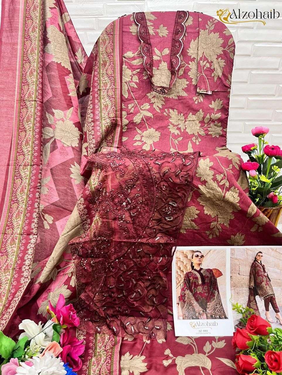 Alzohaib 1084 To 1085 Colors Pure Cotton Printed Suit Salwar view 9