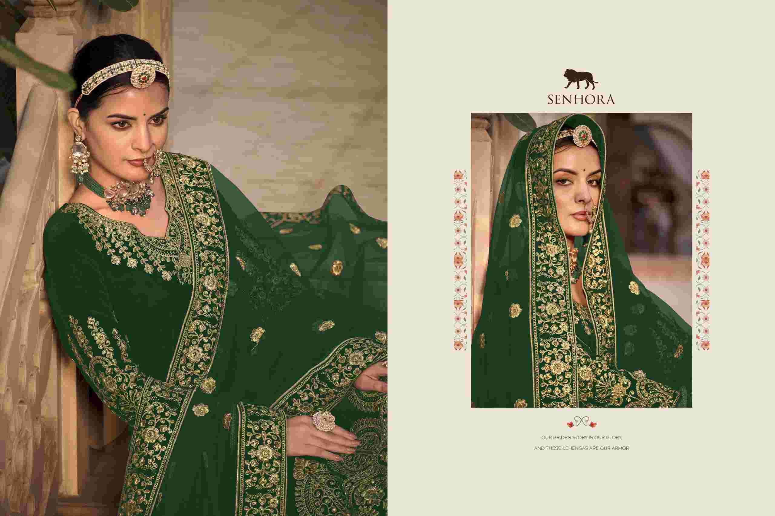 Senhora Riwayat Velvet Bridal Anarkali Gown view 11