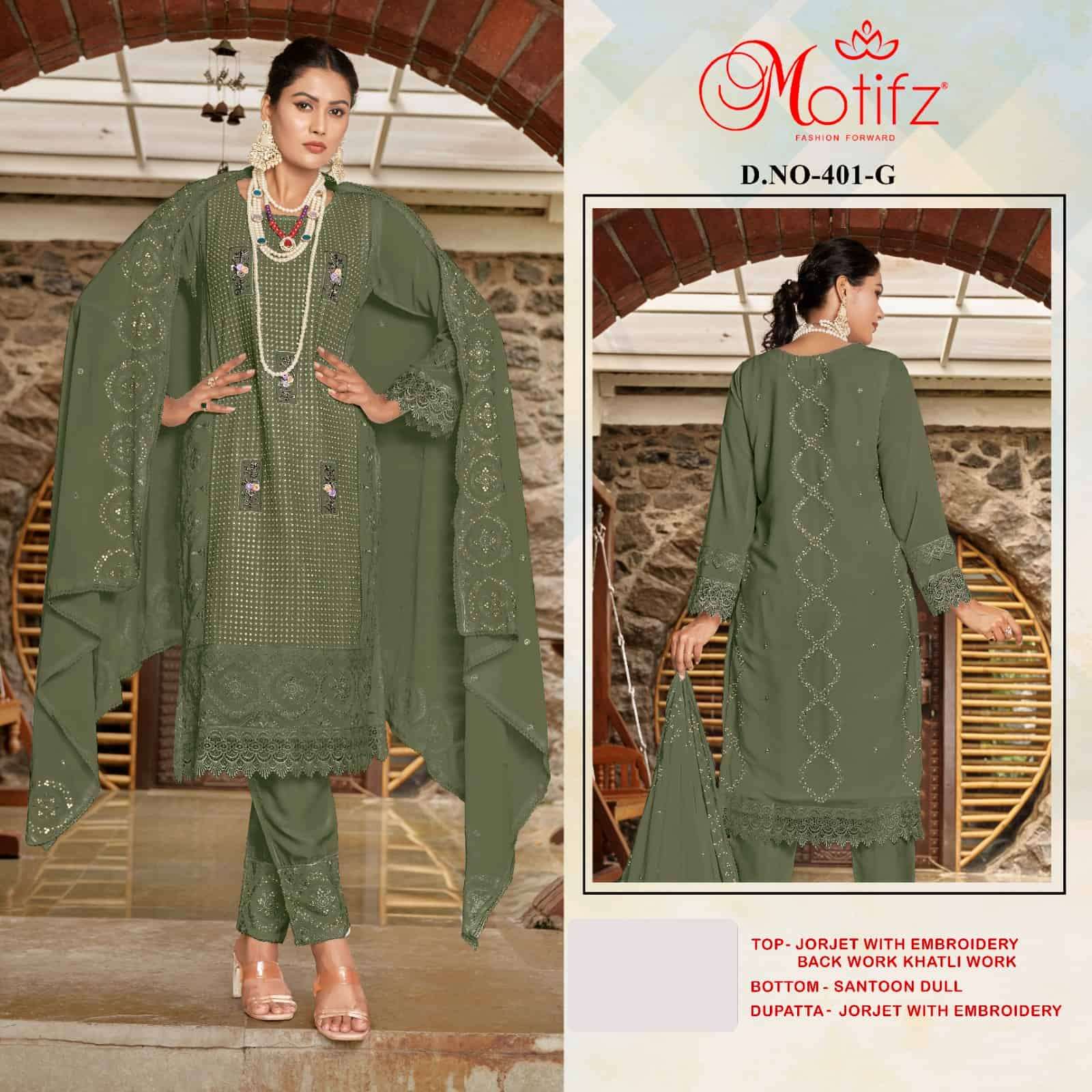 Motifz 401 Colors Pakistani Latest Party Wear Style Designer Salwar Suit Wholesalers view 3
