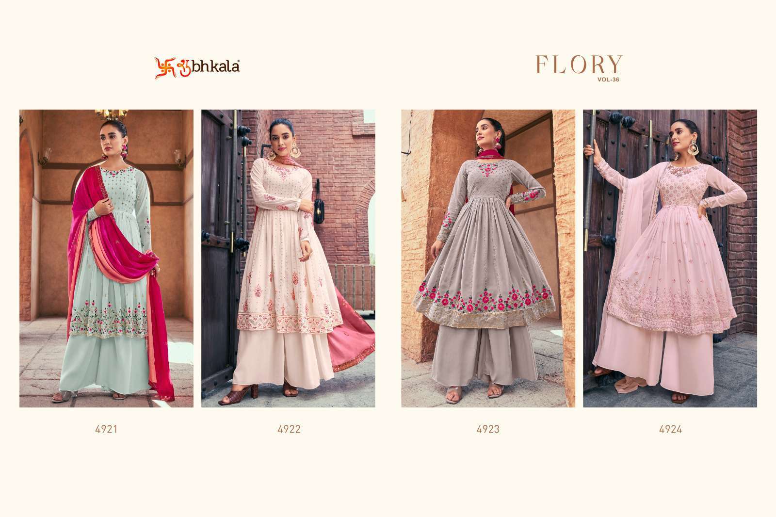 Shubhkala Flory Vol 36 Designer Wedding Wear Gharara Sharara Dress Exporter view 16
