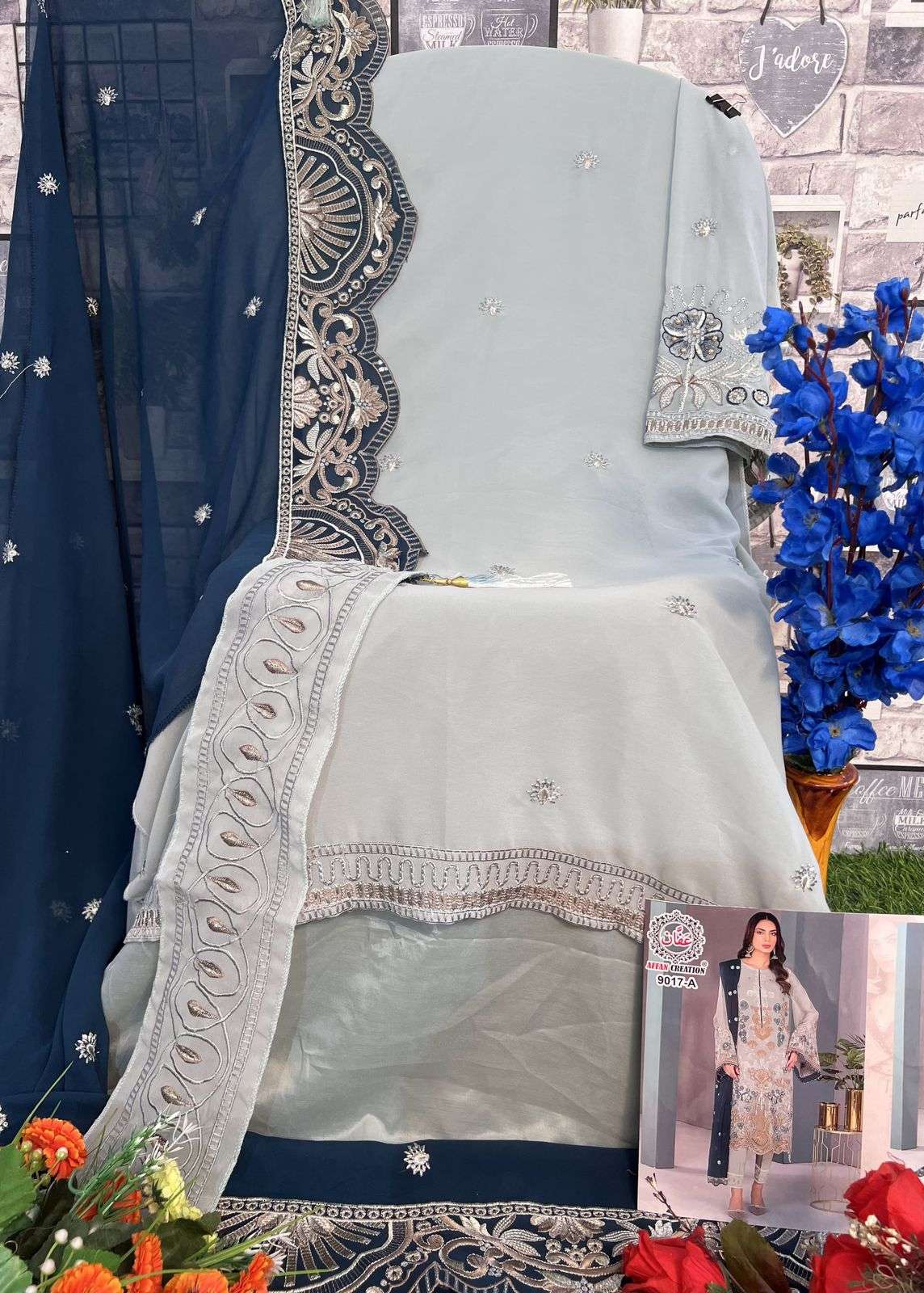 Affan Creation 9017 Colors Heavy Embroidered Pakistani Suit New Designs view 9