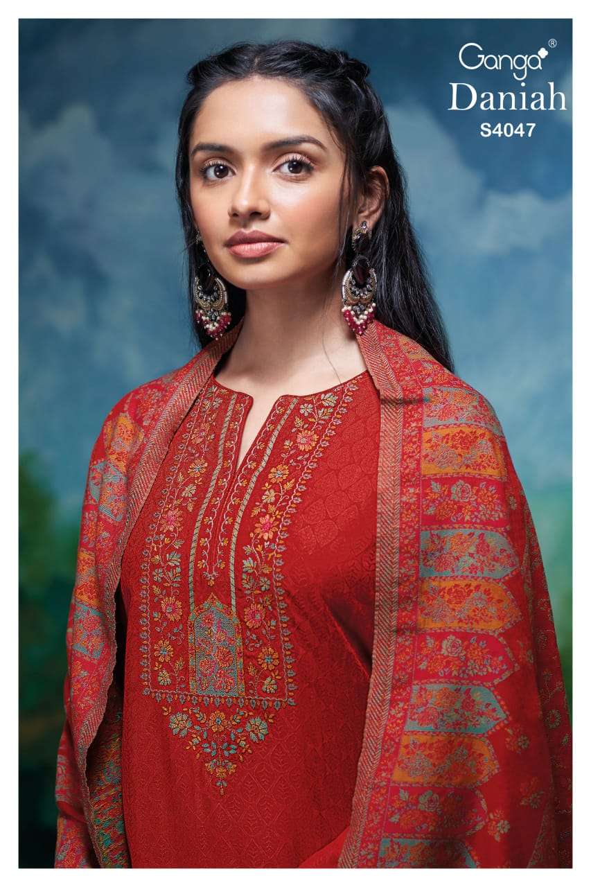 Ganga Fashion Daniah 4047 Pure Pashmina Premium Suits Winter Collection view 3