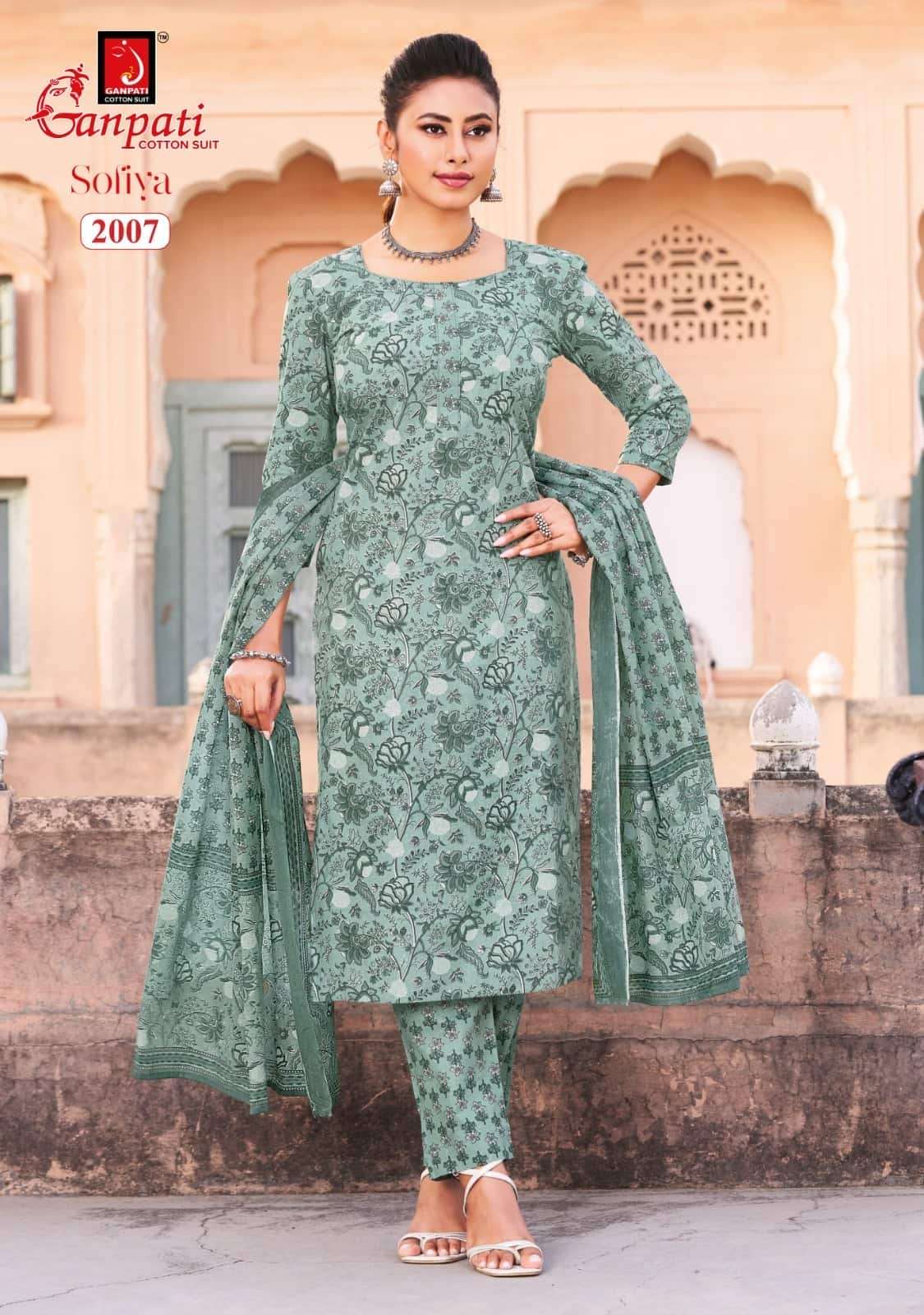 Ganpati Sofiya Vol 2 Unstitch Cotton Ladies Dress Catalog view 4