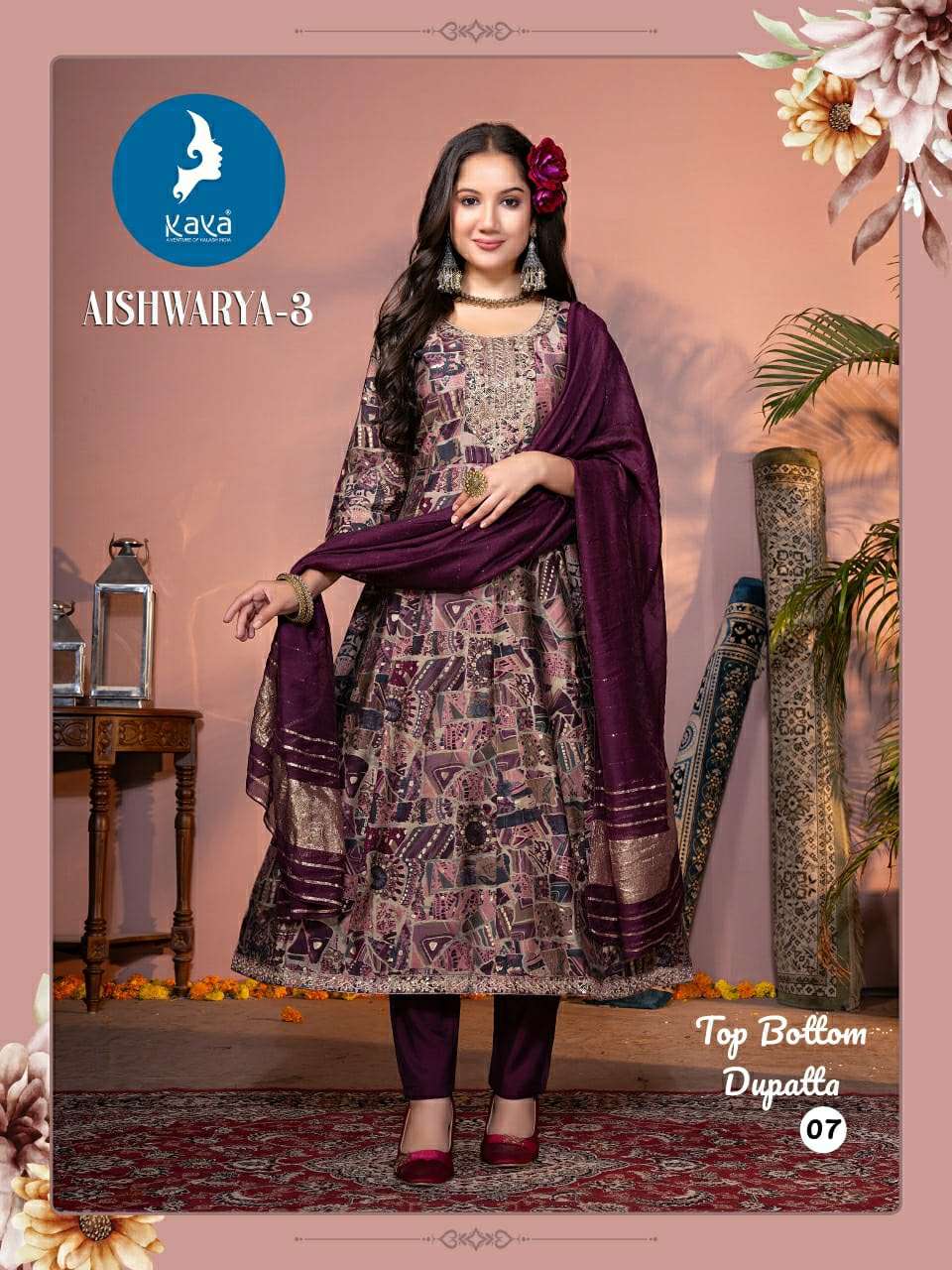 Kaya Aishwarya Vol 3 Anarkali Style 3 Piece Readymade Catalog view 10