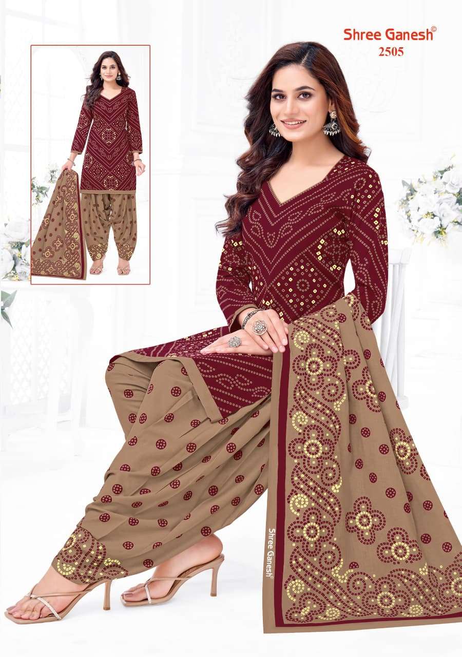 Shree Ganesh Bandhani Vol 5 Heavy Cotton Bandhani Suit view 7