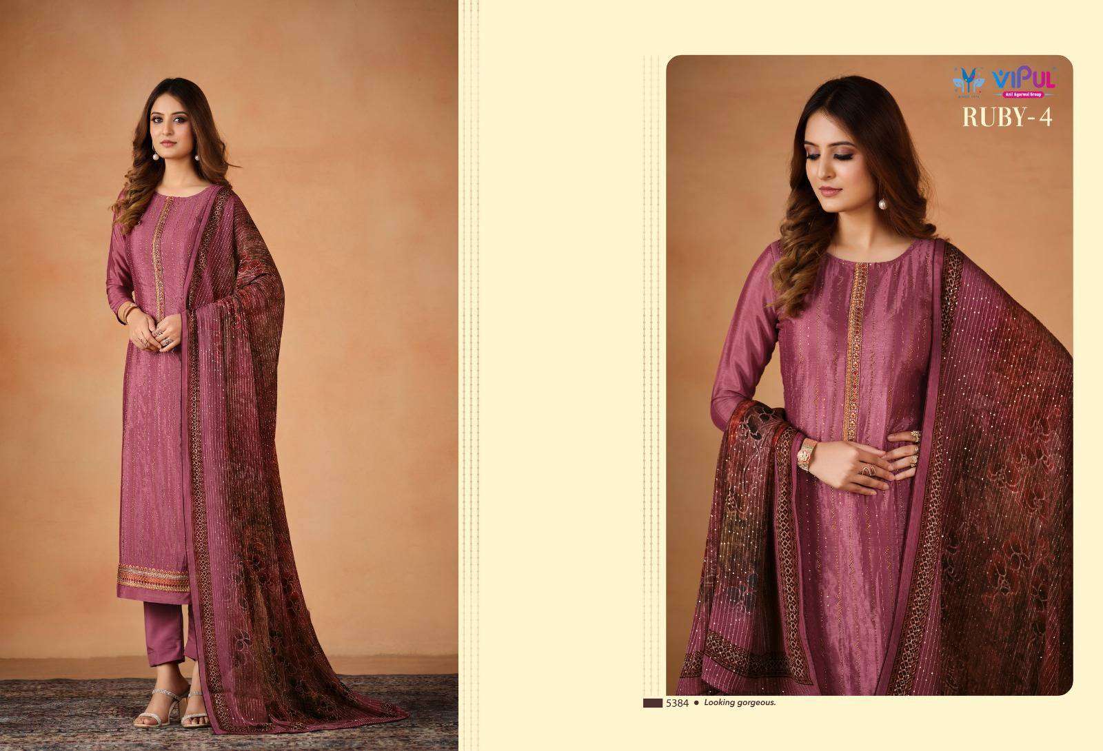 Vipul Ruby Vol 4 Fancy Straight Designs Festive Wear Dress Catalog Exporter view 9