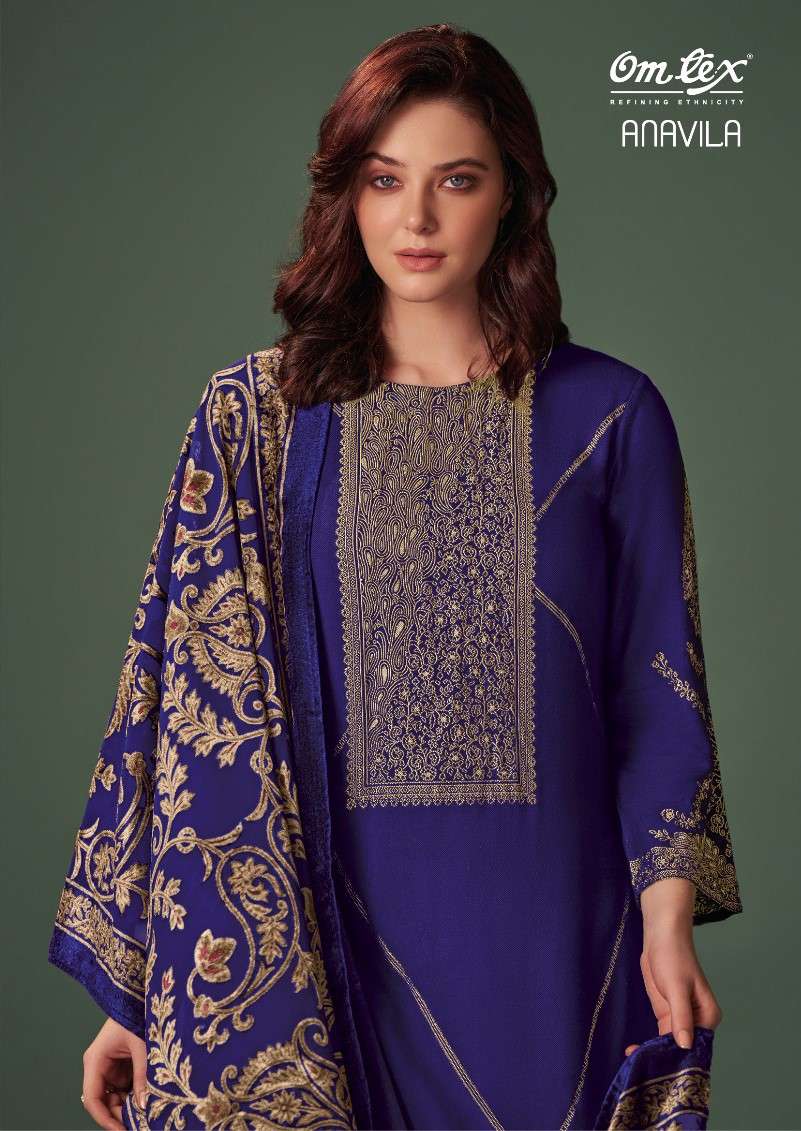 Omtex Anavila Designer Pashmina Jacquard Suit New Designs