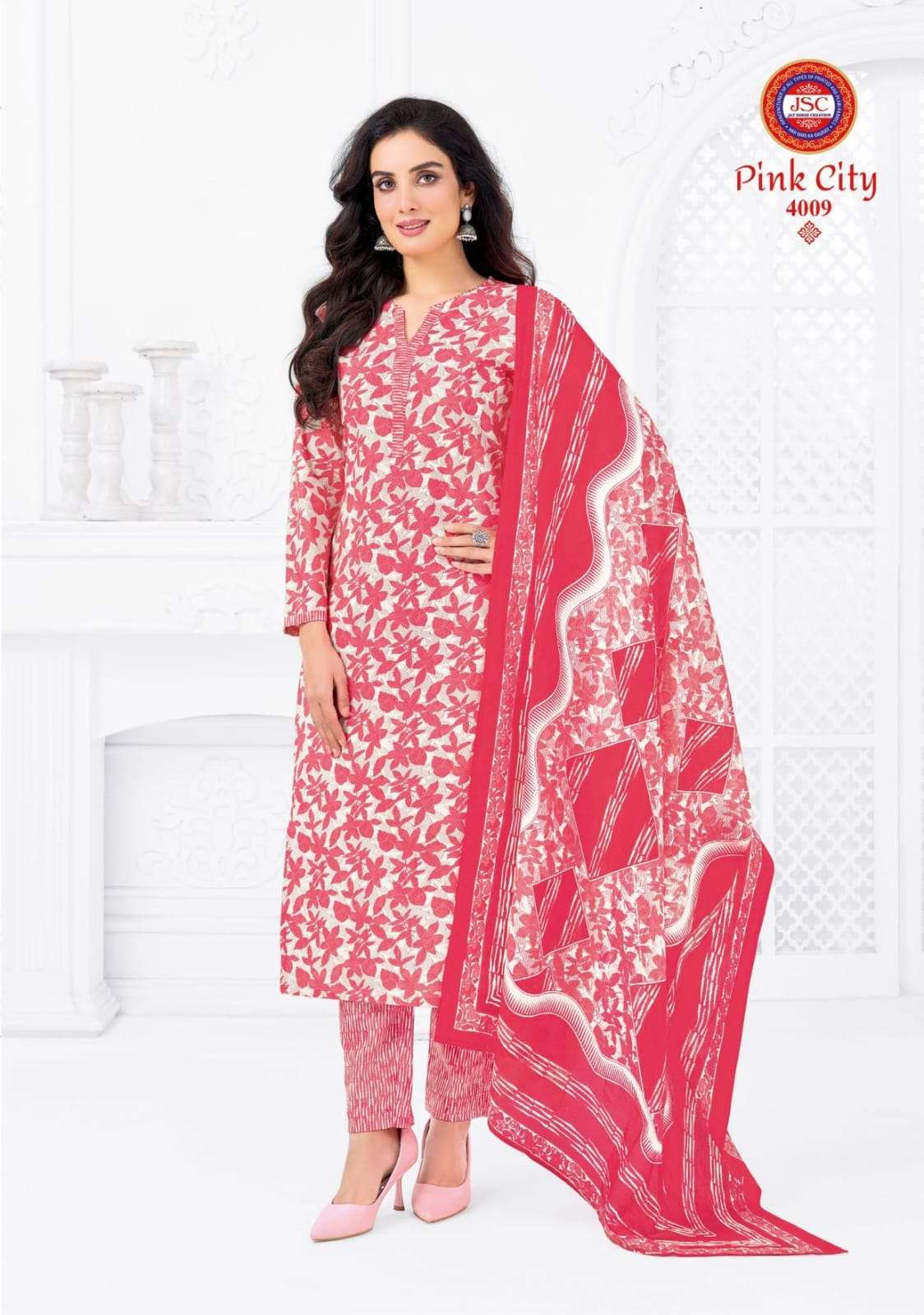 Jsc Pink City Vol 1 Unstitch Cotton Salwar Suit view 6