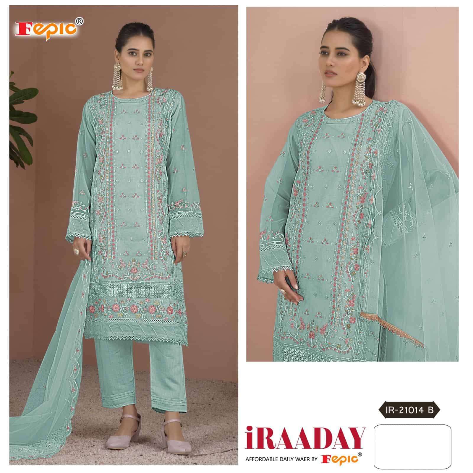 Fepic iRAADAY IR 21014 B Organza Pakistani Suit