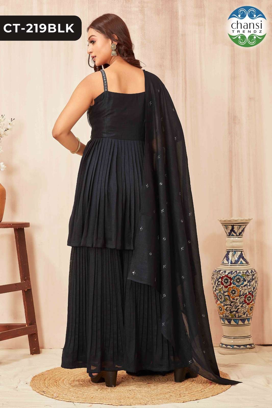 Chansi Trendz Ct 219Blk Premium Style Sharara Dress Latest Collection view 4