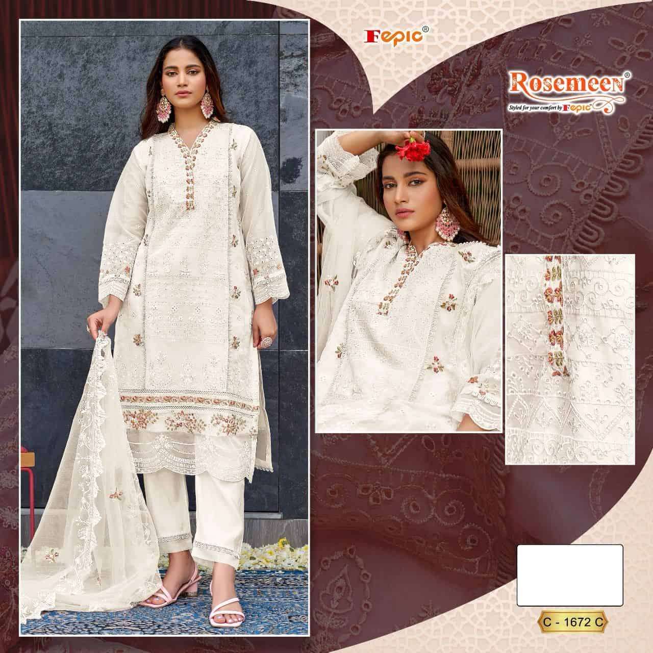Fepic Rosemeen C 1672 Colors Fancy New Latest Designer Style Pakistani Suit Wholesalers view 4