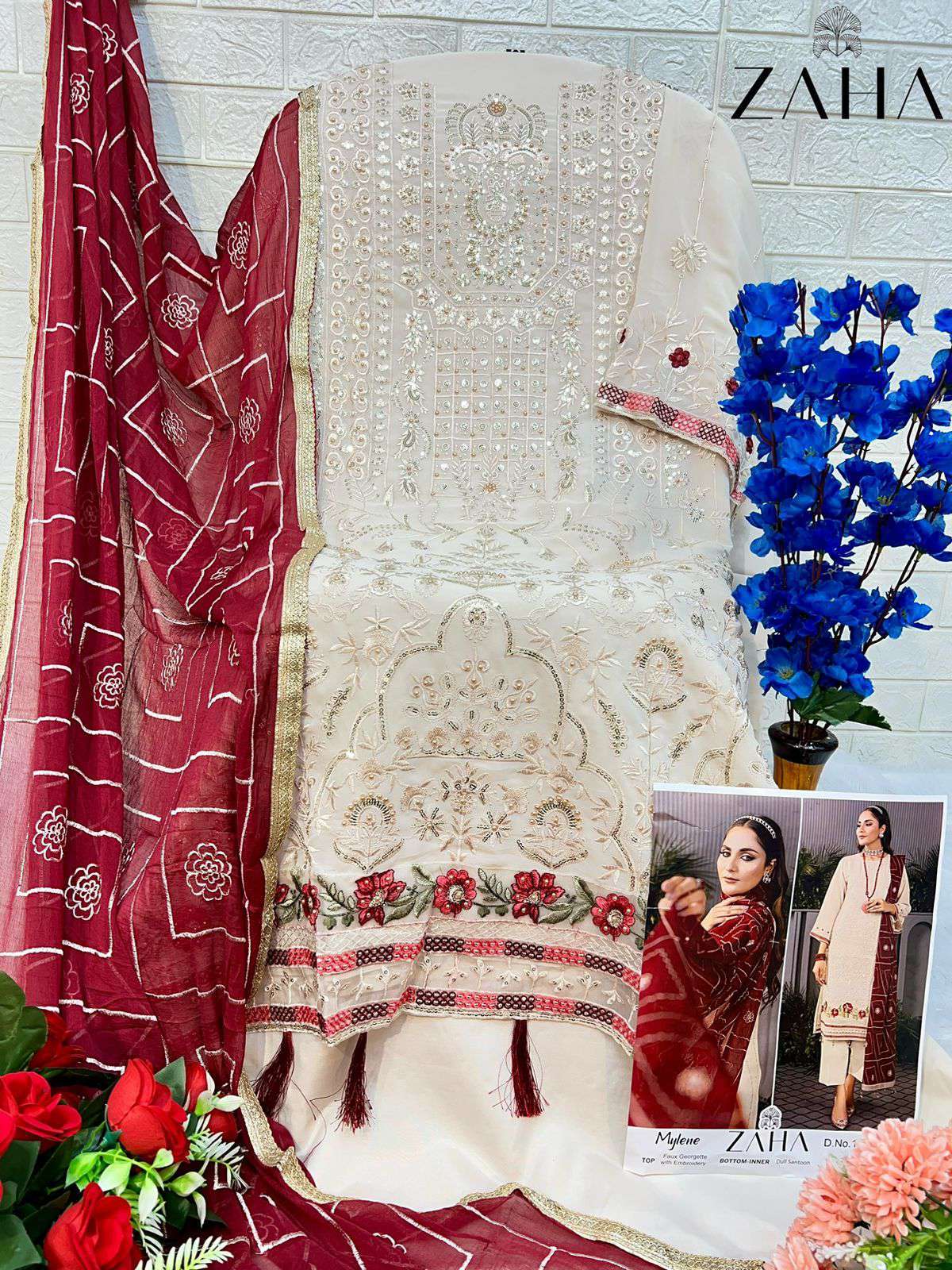 Zaha Mylene Vol 1 10267 To 10269 Designer Pakistani Georgette Suit view 5