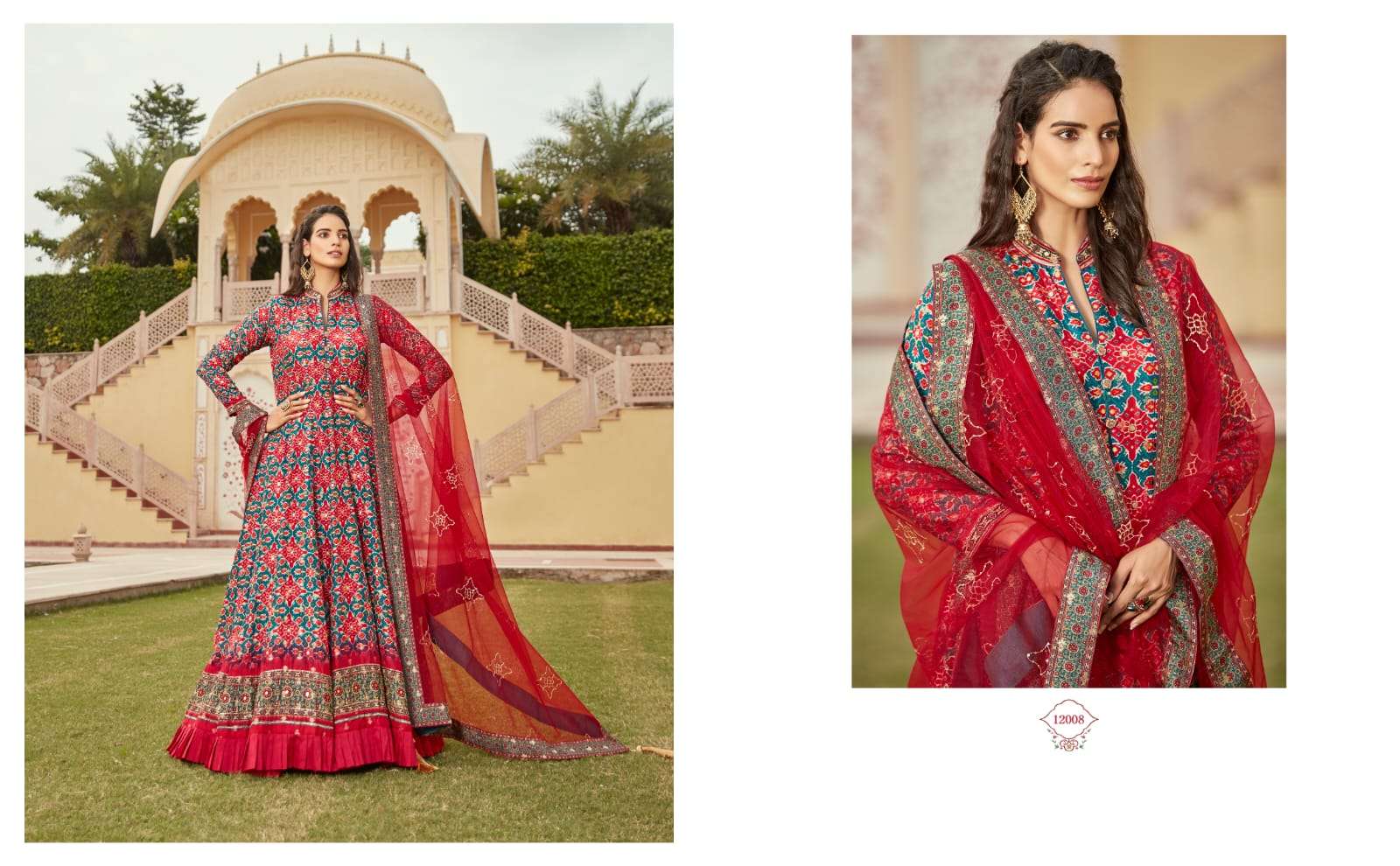 Virasat Gajgamini Latest Designer Gown Dupatta Set Partywear Collection view 6
