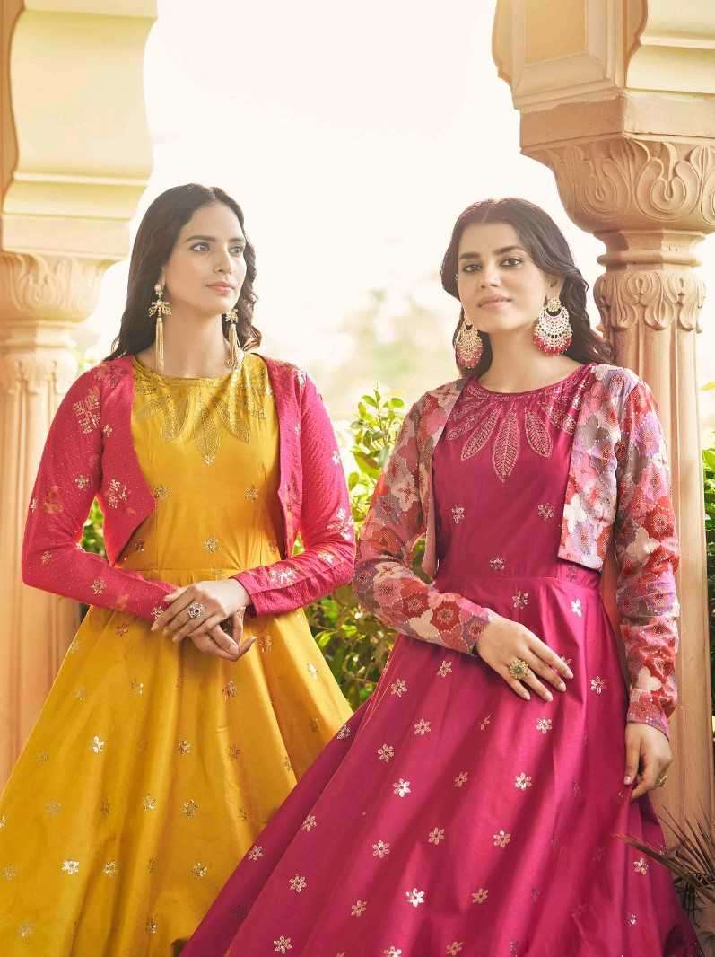 Shubhkala Flory Sequined Anarkali Gown view 21