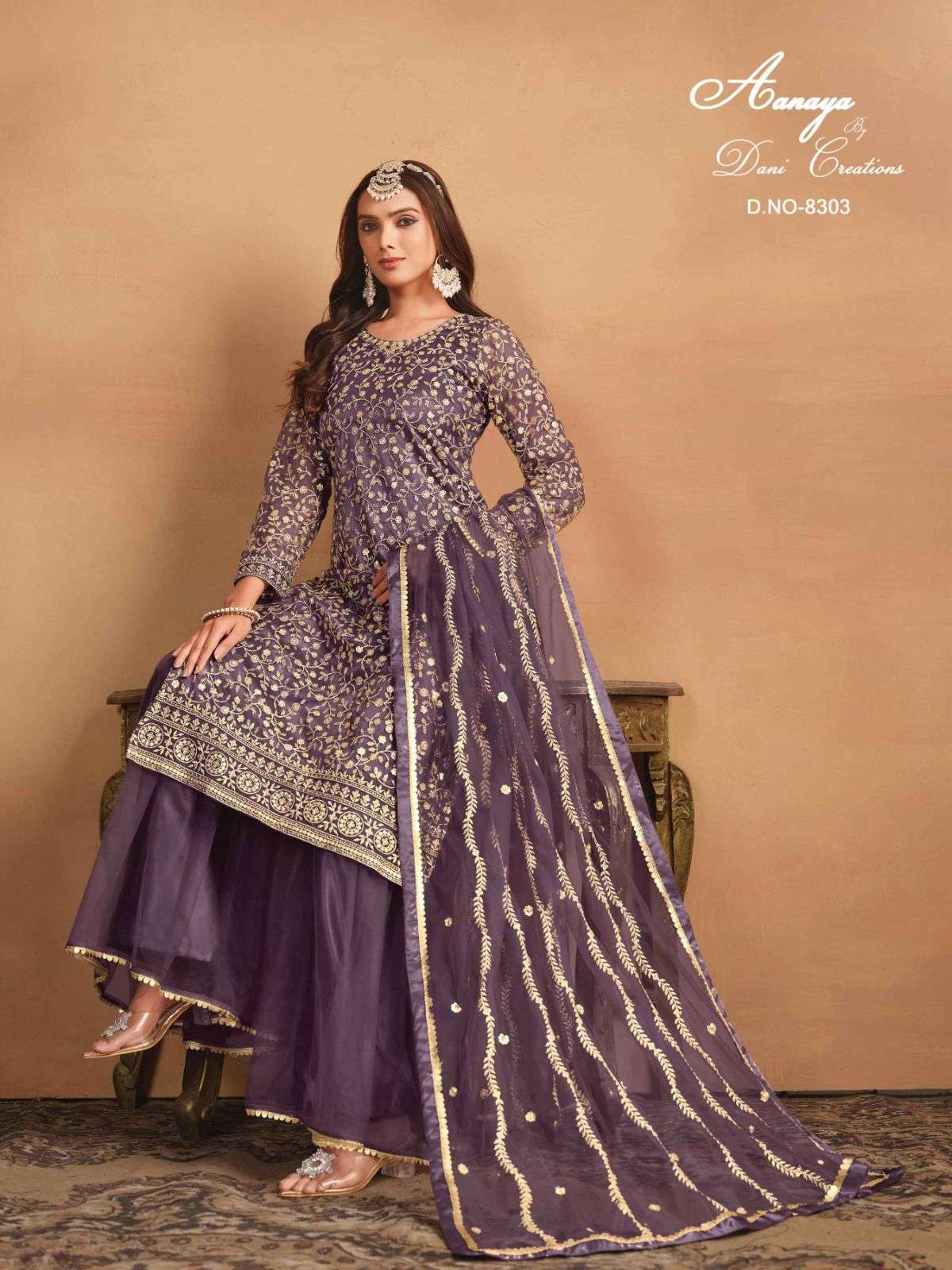 Aanaya Vol 183 8301 To 8304 Embroidered Net Designer Suit Buy view 7