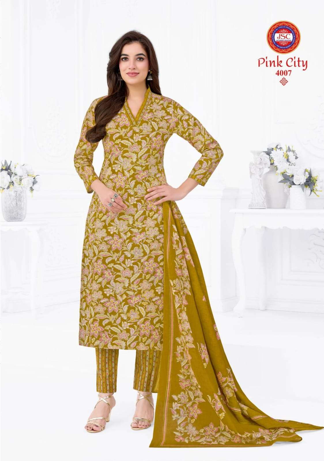 Jsc Pink City Vol 1 Unstitch Cotton Salwar Suit view 18