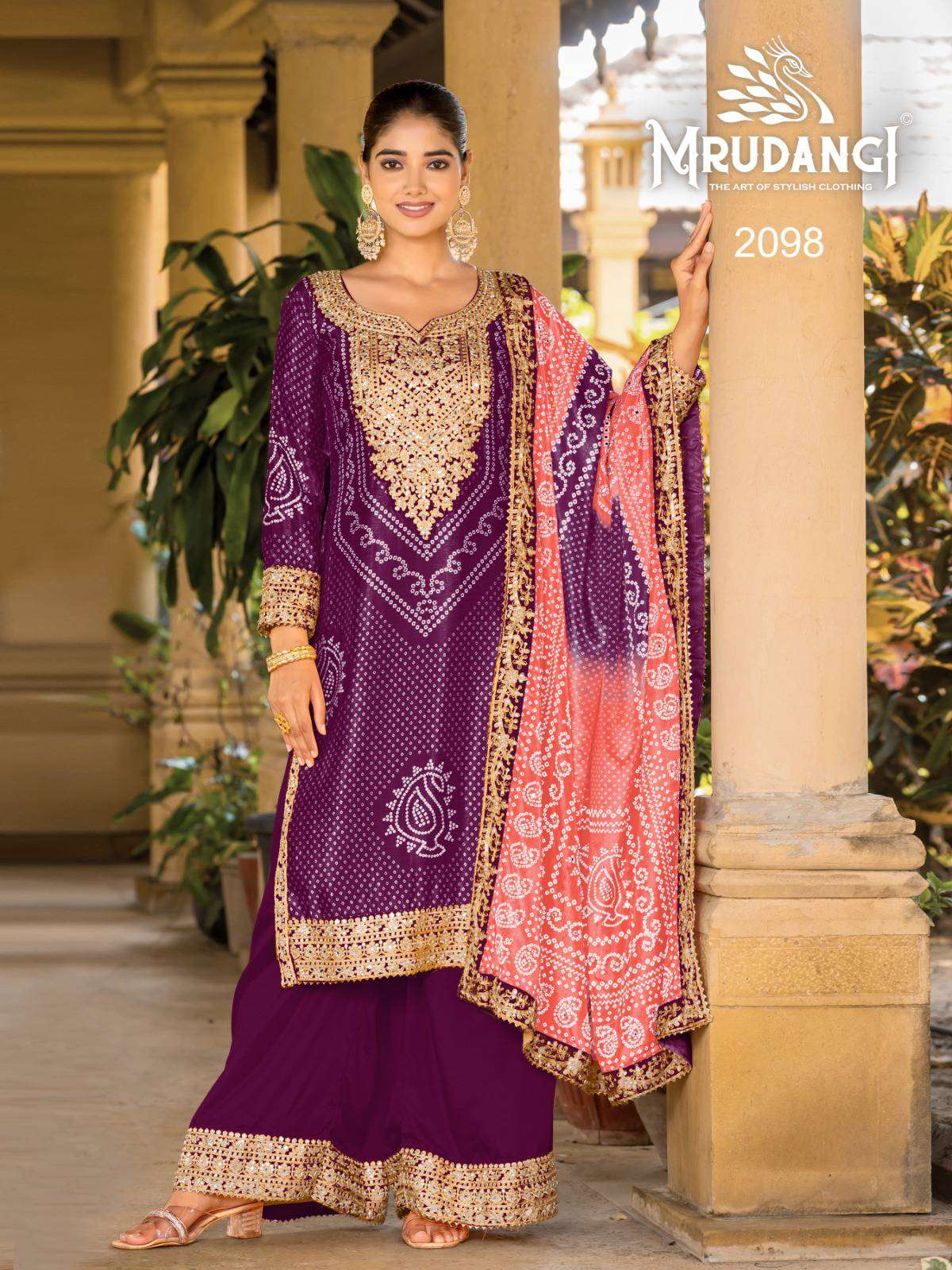 Mrudangi Ishani 2097 To 2101 Festive Waer Palazzo Suit view 3
