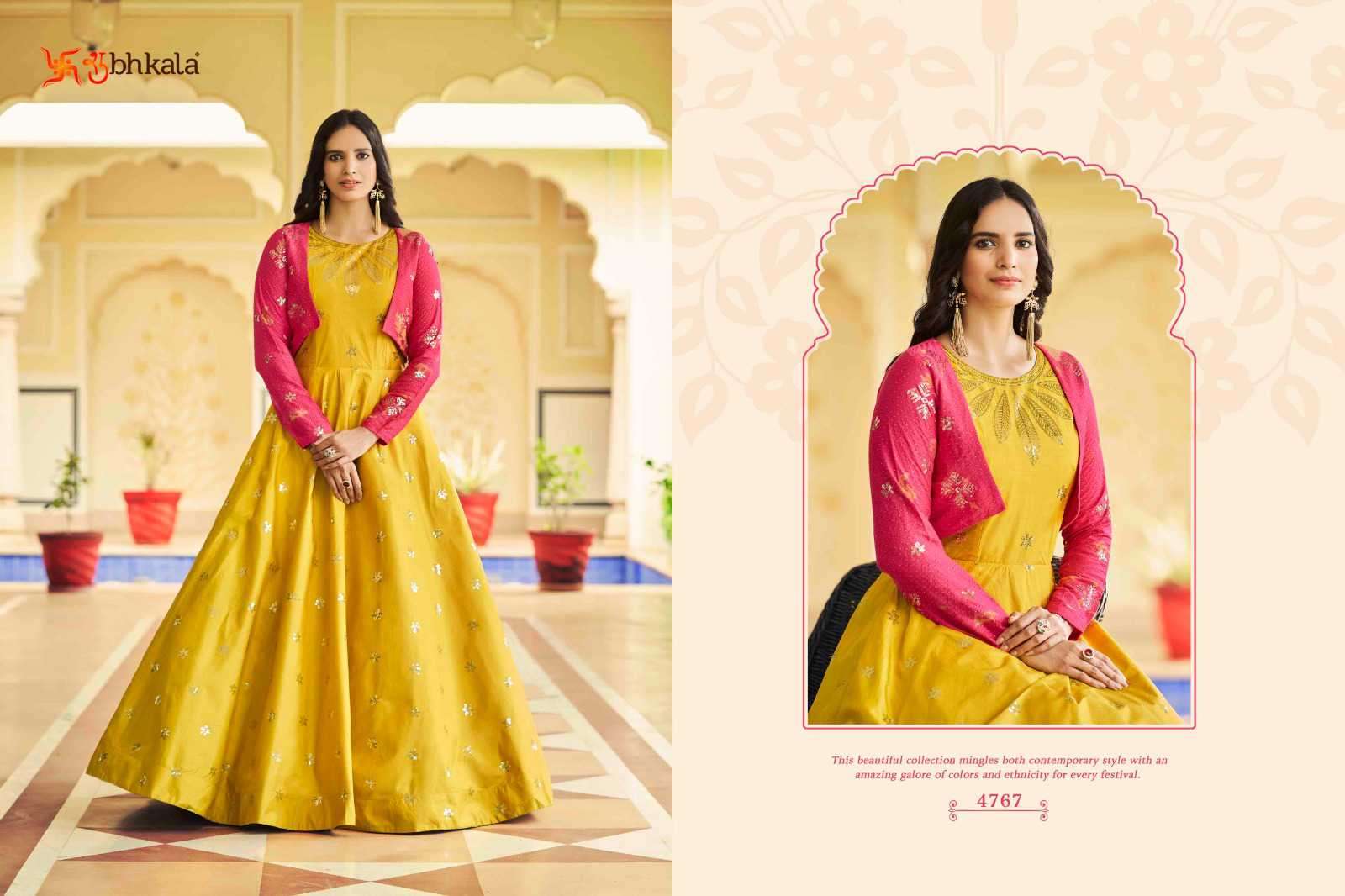 Shubhkala Flory Sequined Anarkali Gown view 13