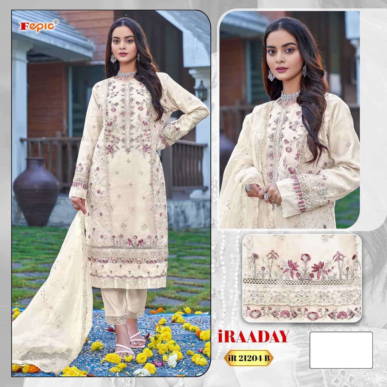 Fepic IR 21204 Colors Pakistani Organza Salwar Suit Wholesalers view 4