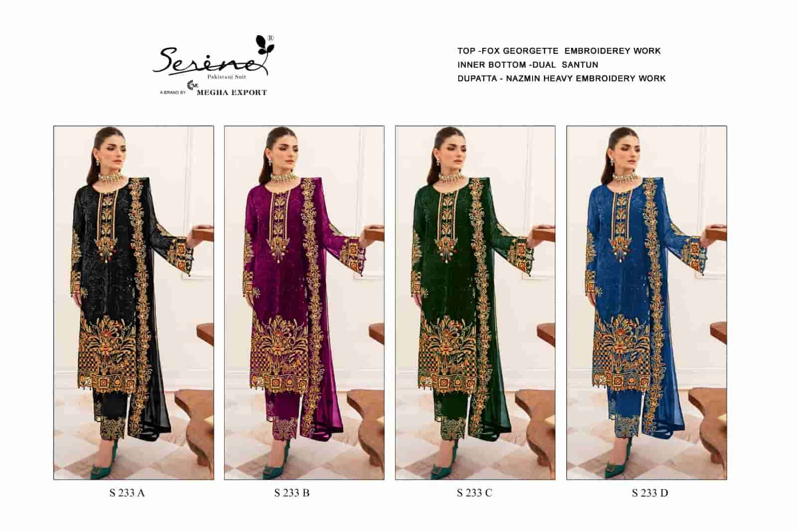 Megha Exports S 233 Colors Fancy Latest Designer Georgette Embroidered Suit Exporters view 5