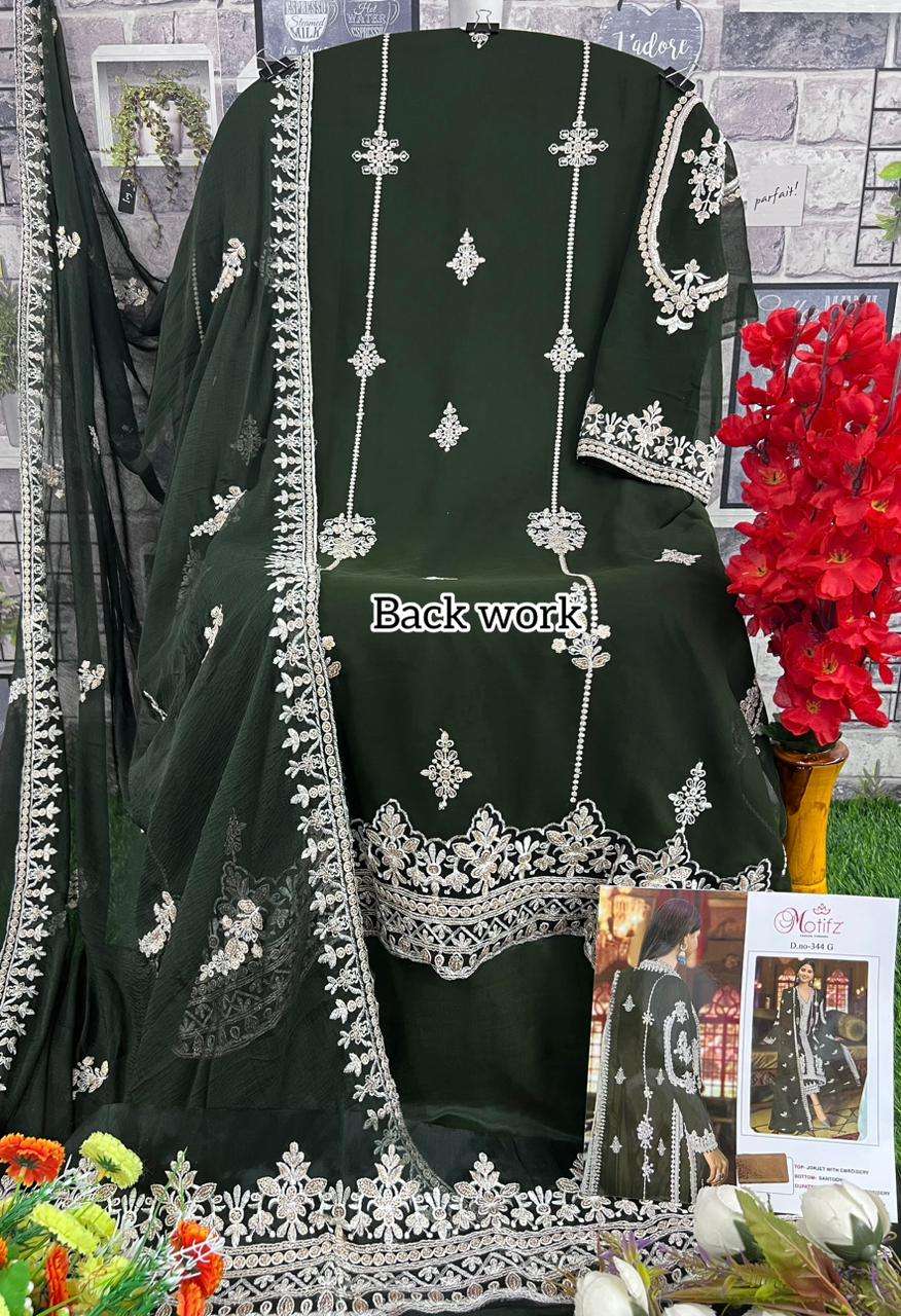 Motifz 344 G Embroidered Georgette Suit view 2